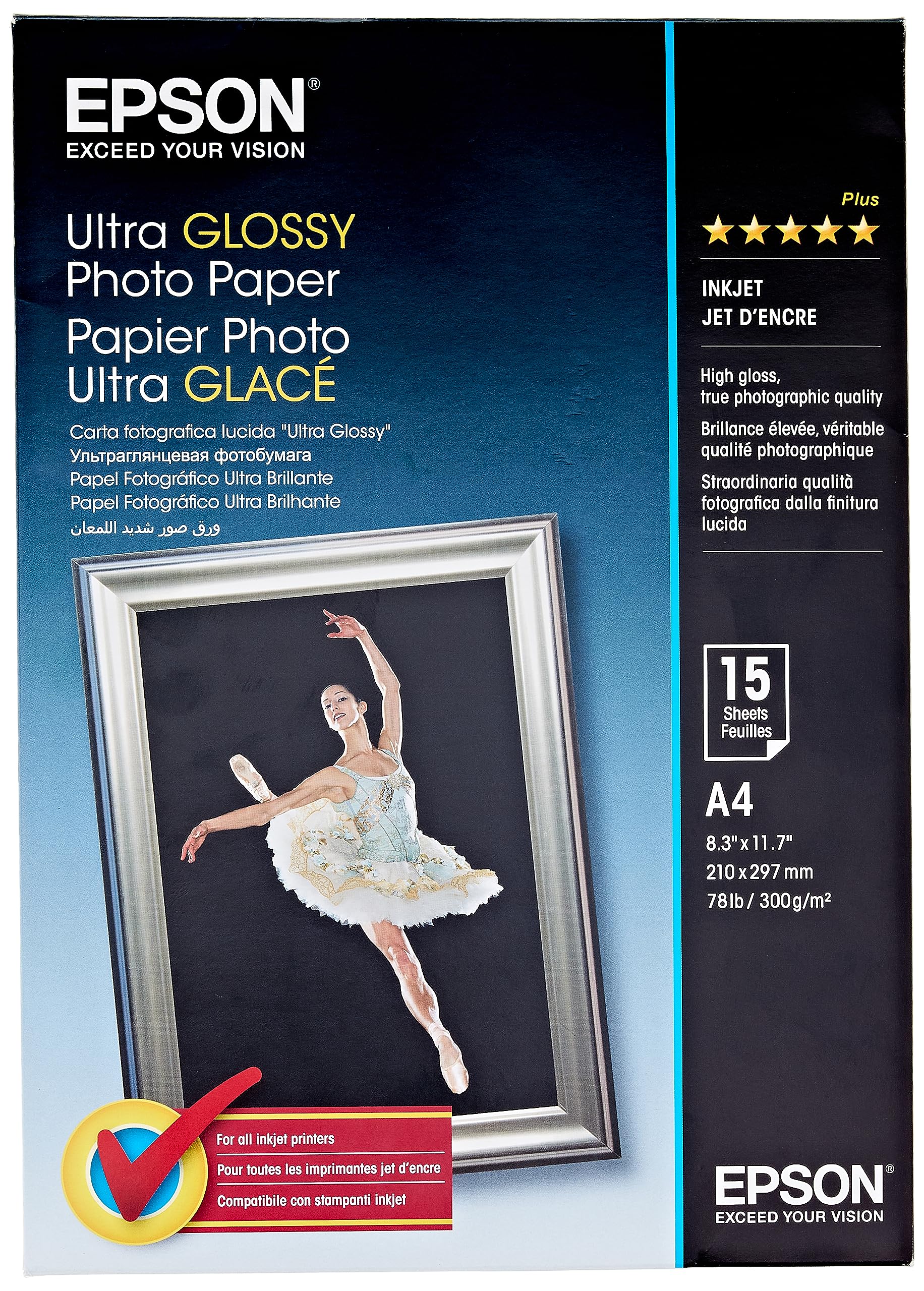 Epson C13S041927 Ultra glossy photo paper inkjet 300g/m2 A4 15 Blatt Pack