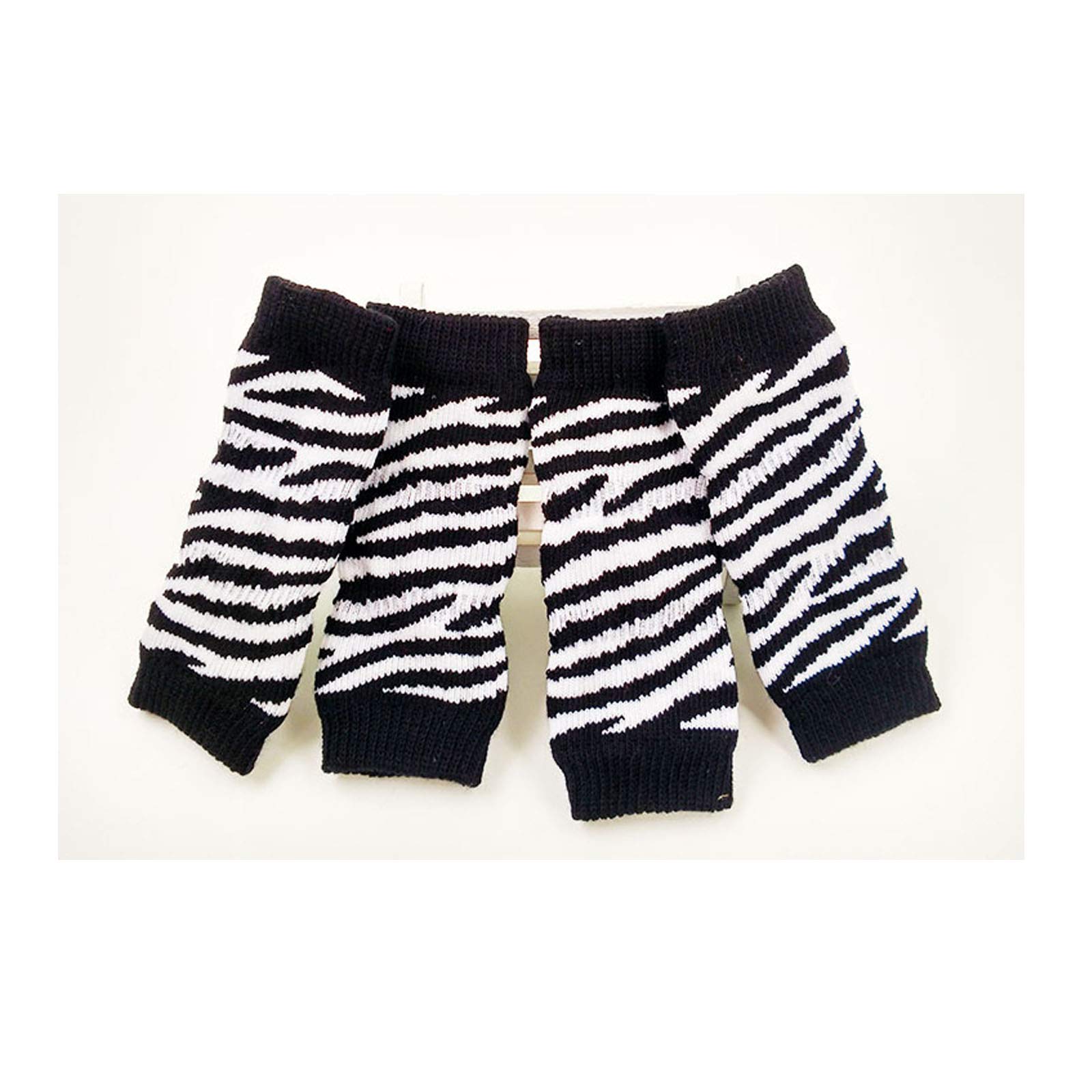 AWOCAN Haustier-Strick-Beinwärmer für mehrere Muster, Haustiersocken geeignet für kleine, mittelgroße Hunde und Katzen, modisch, sauber und warm (Größe L, Schwarz)