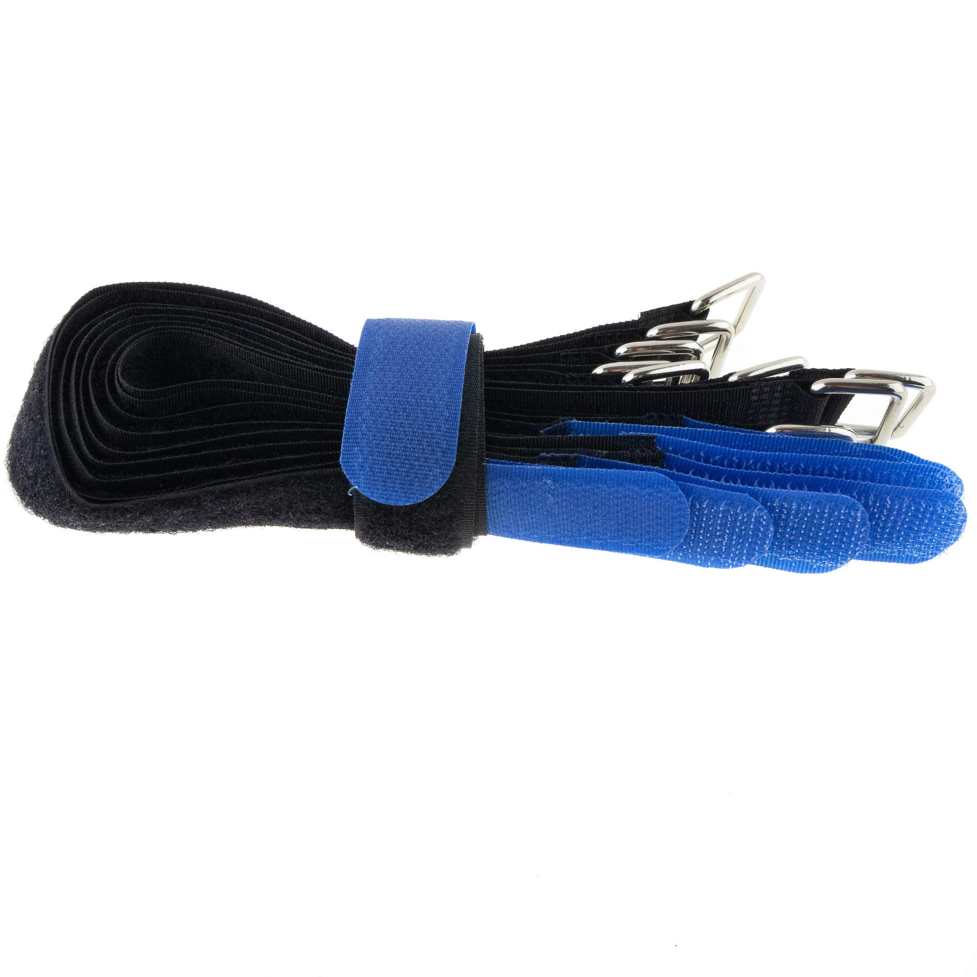 10x Klett-Kabelbinder 300x20 schwarz-blau Flausch/Klett gekreuzt Klettbinder