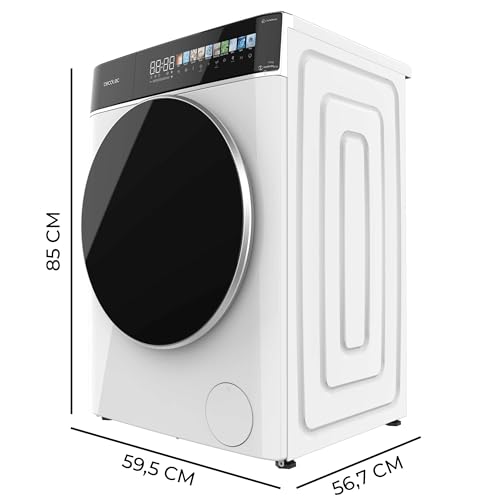 Cecotec Waschmaschine 10kg Frontlader Autodosis Bolero DressCode 10900 Autodose Inverter FullColor A. 1400 U/min, geringer Verbrauch, 10,3"-Bildschirm, 11 Prog, Inverter Plus-Motor, Dampffunktion