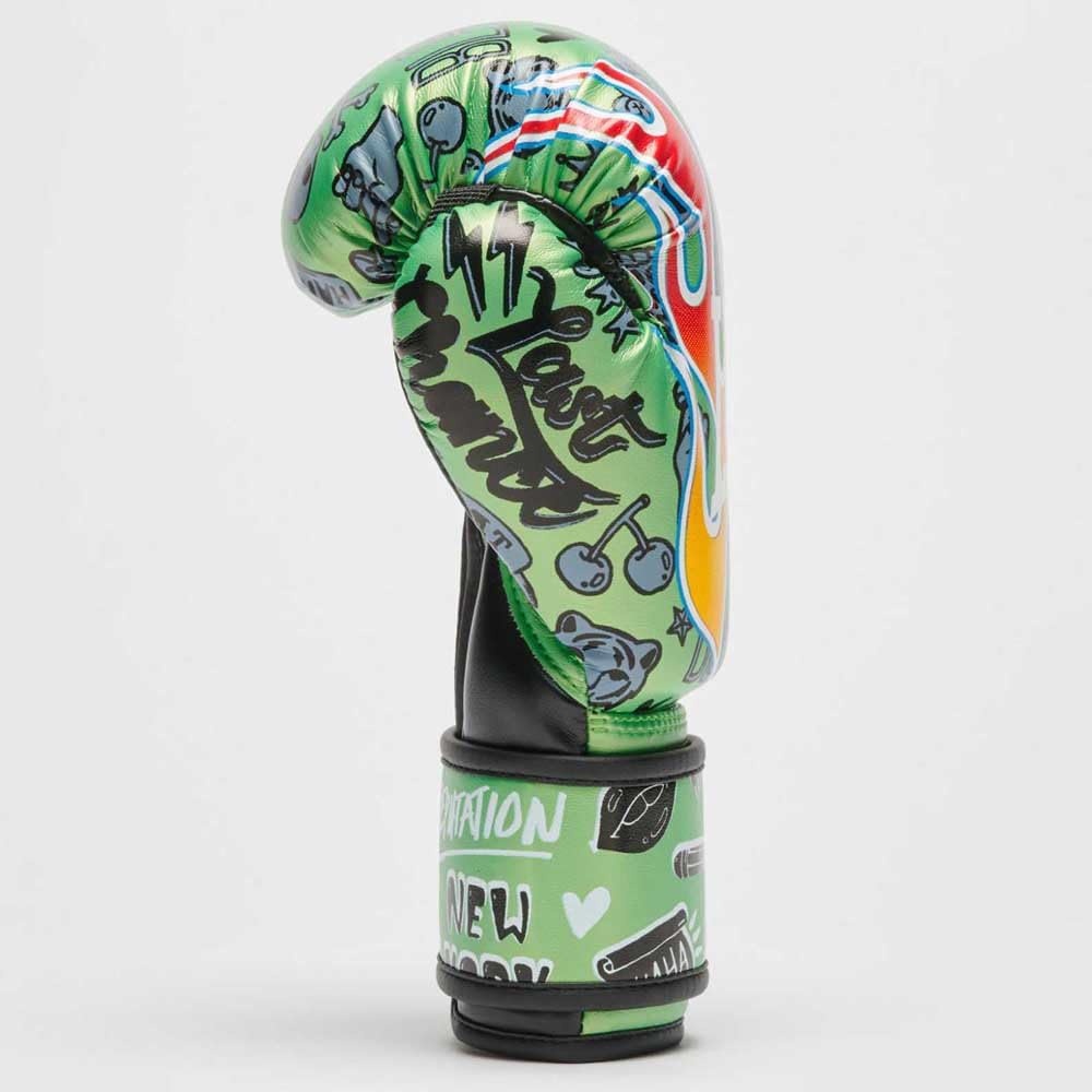 LEONE 1947, Boxhandschuhe Flames 6 OZ Grün