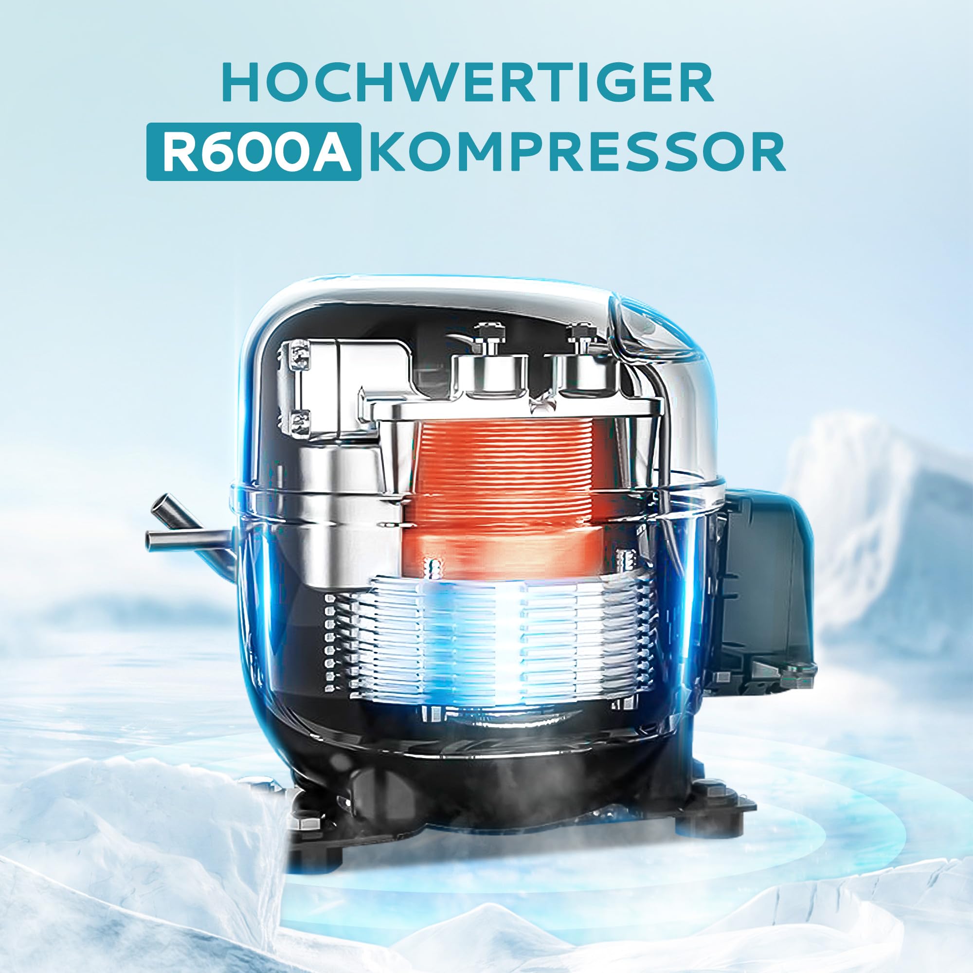 EUHOMY Getränkekühlschrank, Mini Kühlschrank mit Glastür, Bierkühler, Tisch-Getränkekühlschrank für 55 Dosen, Schwarz Freistehender Kühlschrank mit LED, 43dB, für Büro, Zimmer, Bar, 36L, Geräuscharm