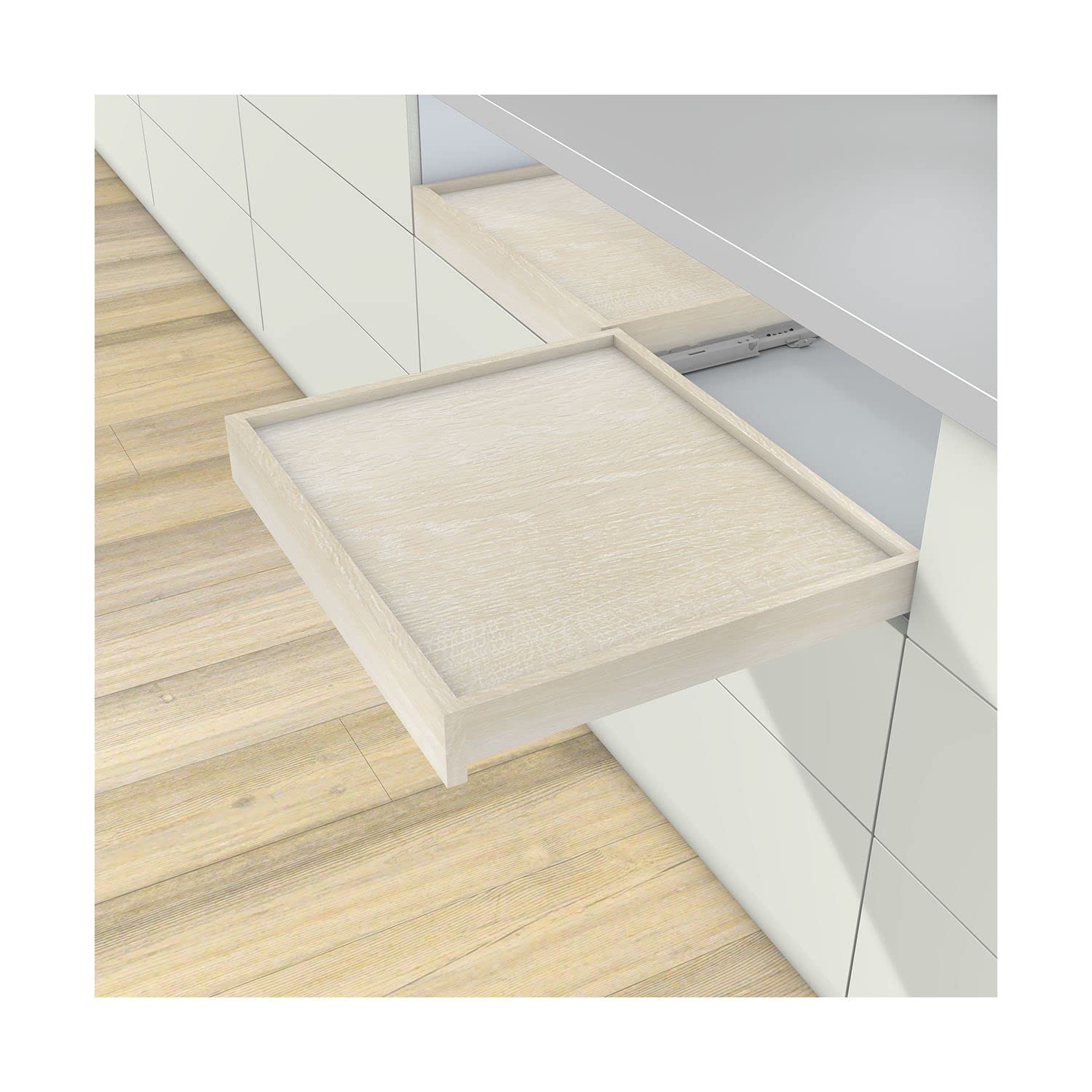 BLUM MOVENTO BLUMOTION S 760H Schubladenschienen, 400mm Bodenmontage Vollauszug 40kg, 1 Paar inkl. Kupplung und Montagezubehör-Set