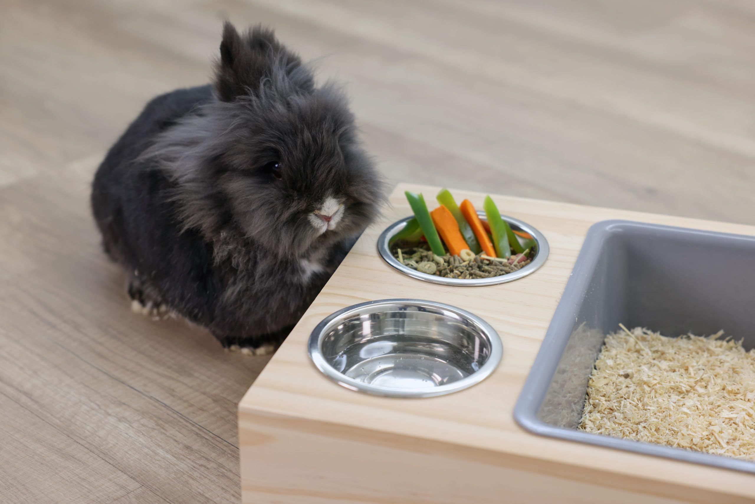 Kerbl Pet Buddel- und Futterstation, Fressstation, Buddelkiste, 70x36x24cm, Kiefernholz, Tierfütterung, Nager, für Innen- und Außenbereich