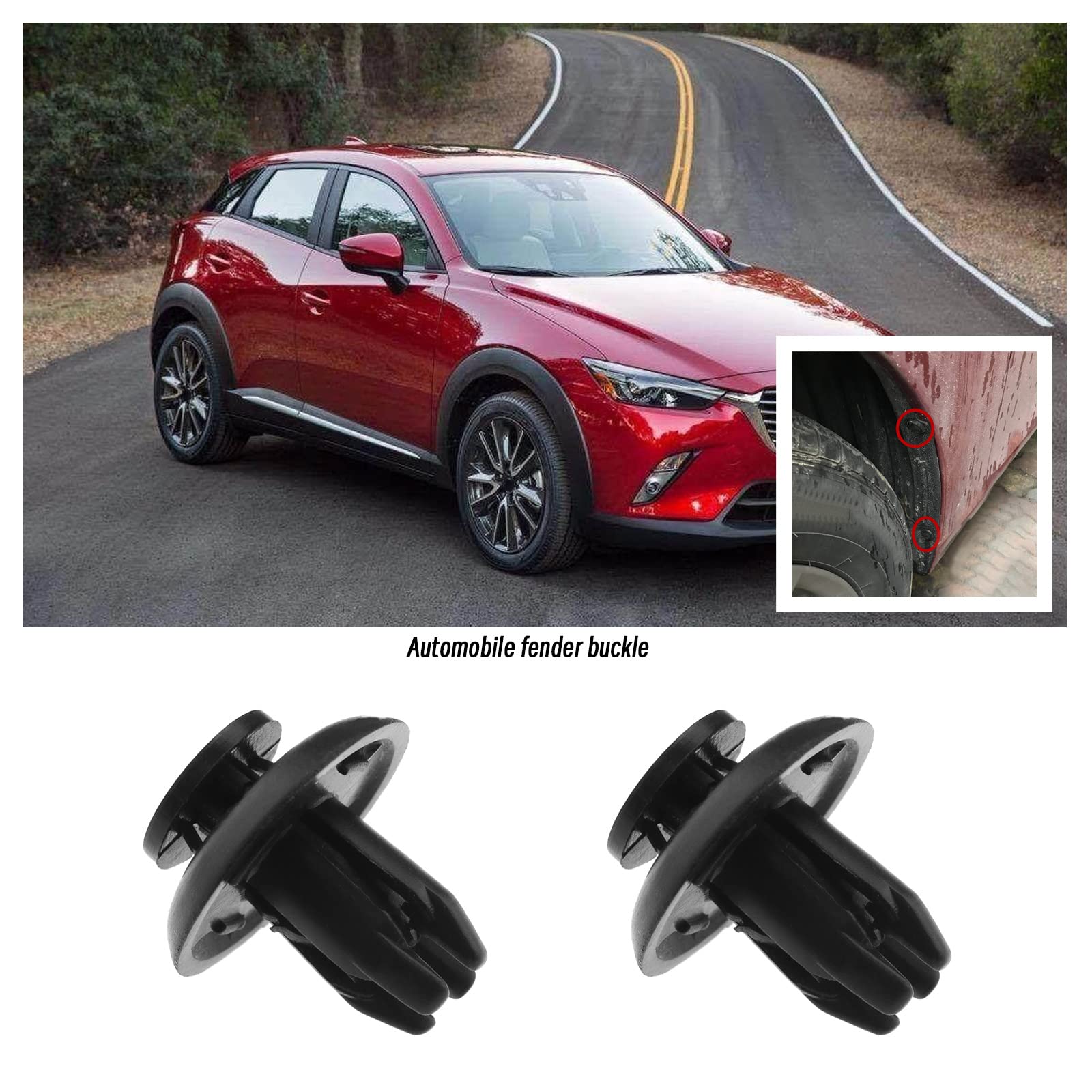 Be In Your Mind 30 Stück Befestigungsclips für Stoßstange vorne Auto 90118-WB048 B45A56146A kompatibel mit CX-3 CX-5 2 3 Spritzschutz Kotflügel Halteclip für Stoßstange