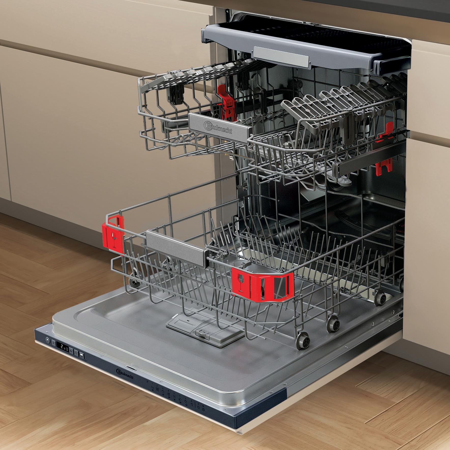 Bauknecht BKSV2 IAN Vollintegrierbarer Geschirrspüler / 60 cm/ActiveDry – automatisches Türöffnungssystem/Startzeitvorwahl/Vollwasserschutz