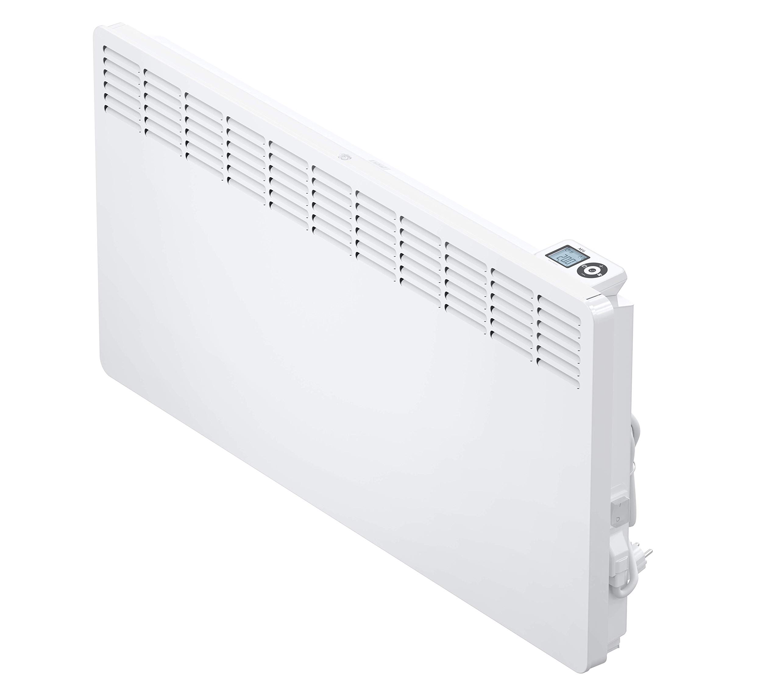 AEG Wandkonvektor WKL 2505 für ca. 25 m², 2500 W, 5-30 °C, wandhängend, LC-Display, Wochentimer, Metall, Ökodesign 2018, 236536