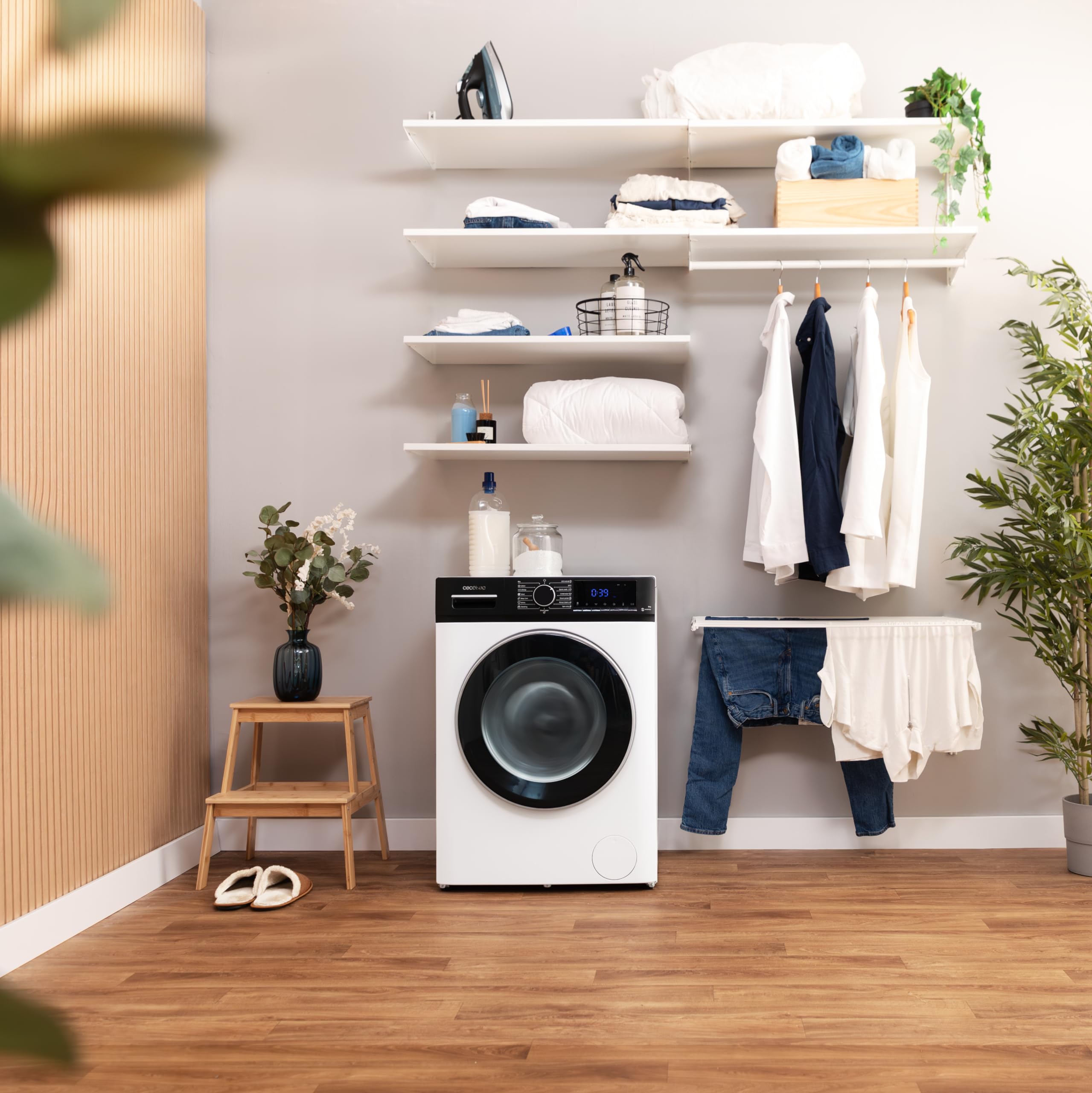 Cecotec Frontlader-Waschmaschine 8 kg Bolero Dresscode 8610 Inverter A. 8 kg Kapazität, 1400 U/min, Klasse A, Dampffunktion, Inverter Plus Motor, 15 Programme, optimiert Wasser- und Waschniveau