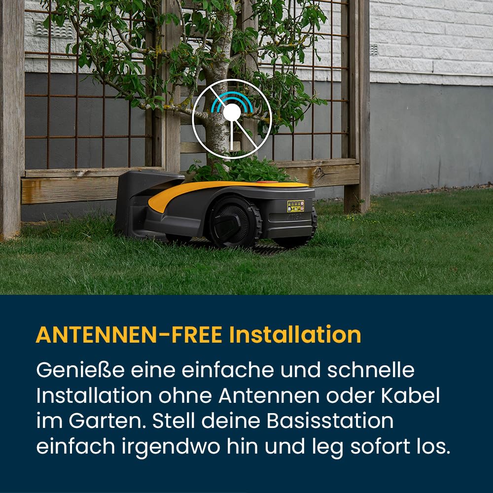 STIGA A1000 Autonomer Rasenmäher Roboter. Mähroboter ohne Begrenzungskabel (max. 1400m2). App-Steuerung, 45% Steigung, 7 Mähzonen. Rasenroboter mit GPS RTK Navigation & 4G. Antennen-FREI
