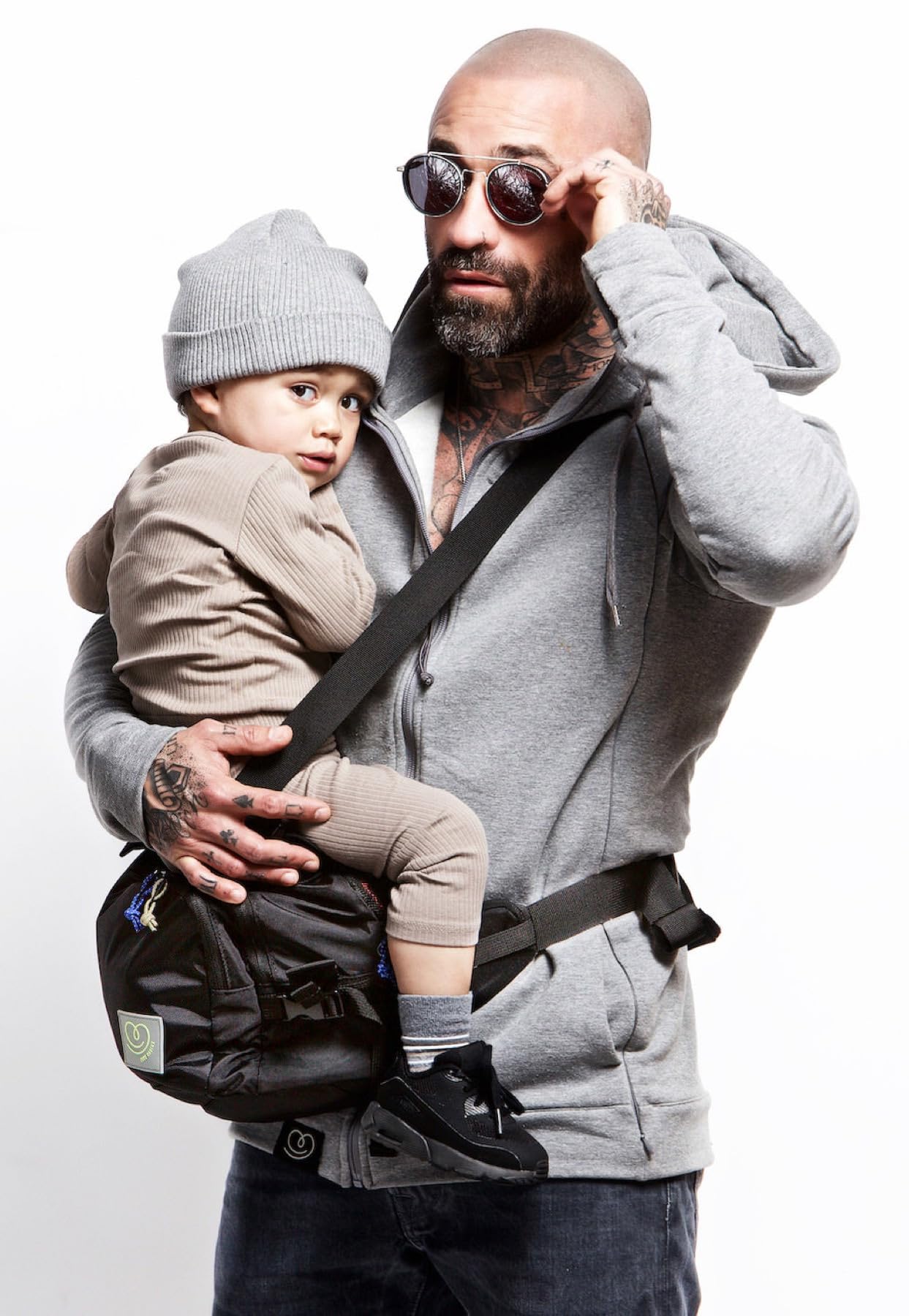 CaravanBag Pack Ultimate – Schwarz | Wickeltasche – Babytrage Hüftgurt – Kinderwagen- und Babytrage – Multifunktional mit 6 Positionen – wasserdichte und abnehmbare Tasche