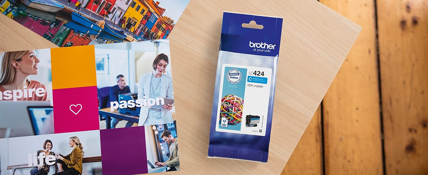 Brother Original Tintenpatrone Cyan DCP-J1200DW (750 Seiten nach ISO Standard 24711), LC424C