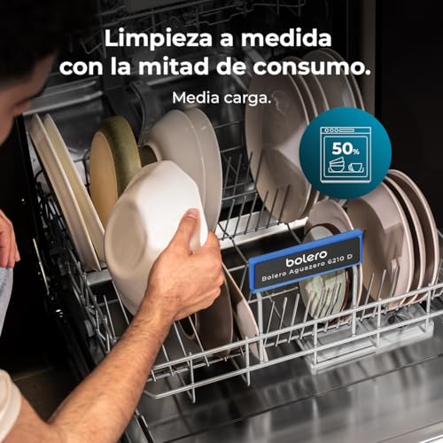 Cecotec Geschirrspüler 60 cm - Freistehend Bolero Aguazero 6210 D. 15 Bestecke, energieeffizient, XXL Fullcolor Display, drittes Fach, 14 Programme, Dual Zone Wash, verstellbares Fach, Weiß