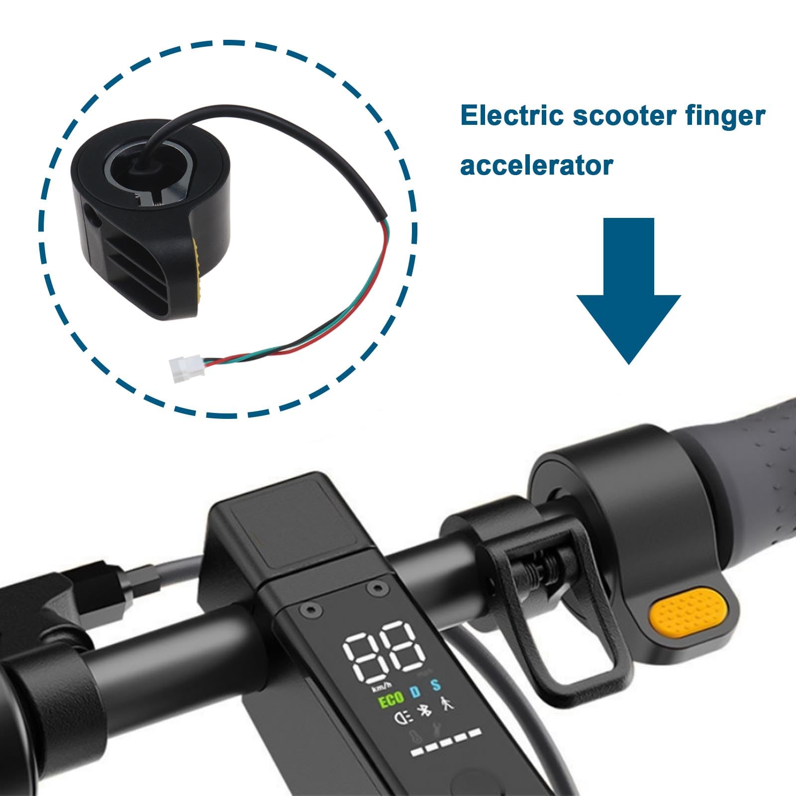 EMSea Daumen-Gashebel für Scooter, kompatibel mit Ninebot Max G30 Elektroroller, Gaspedal, Geschwindigkeitsregler, Roller, Gashebel