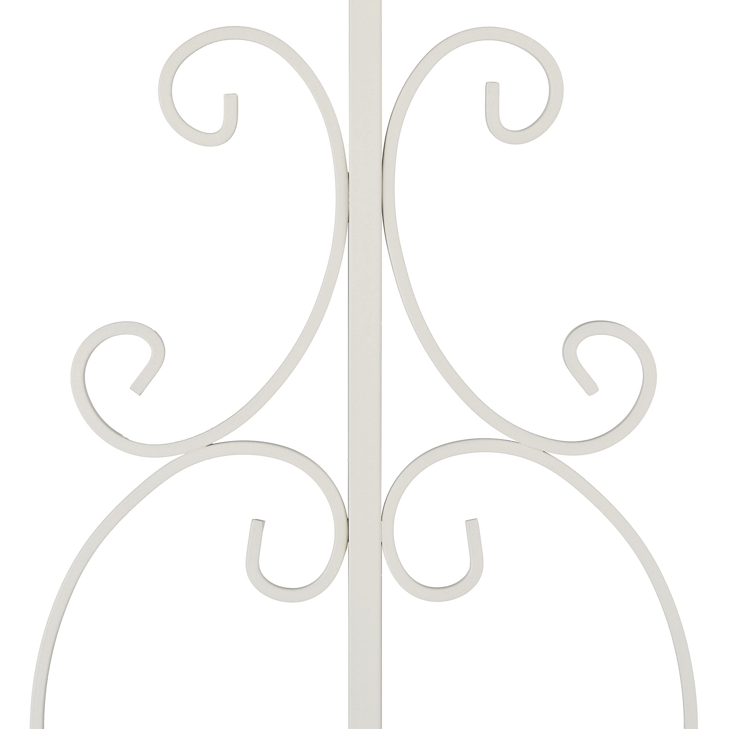 Relaxdays Gartenzaun aus Stahl, Zaunstecksystem 3er Set, verzierter Vorgartenzaun, Zaunelement HxB: 98 x 63,5 cm, weiß