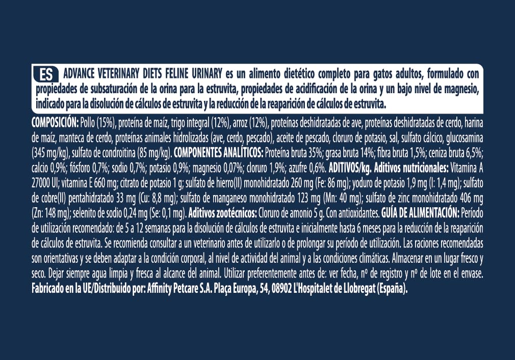 ADVANCE VETERINARY DIETS, AVET Urinary Feline 3Kg