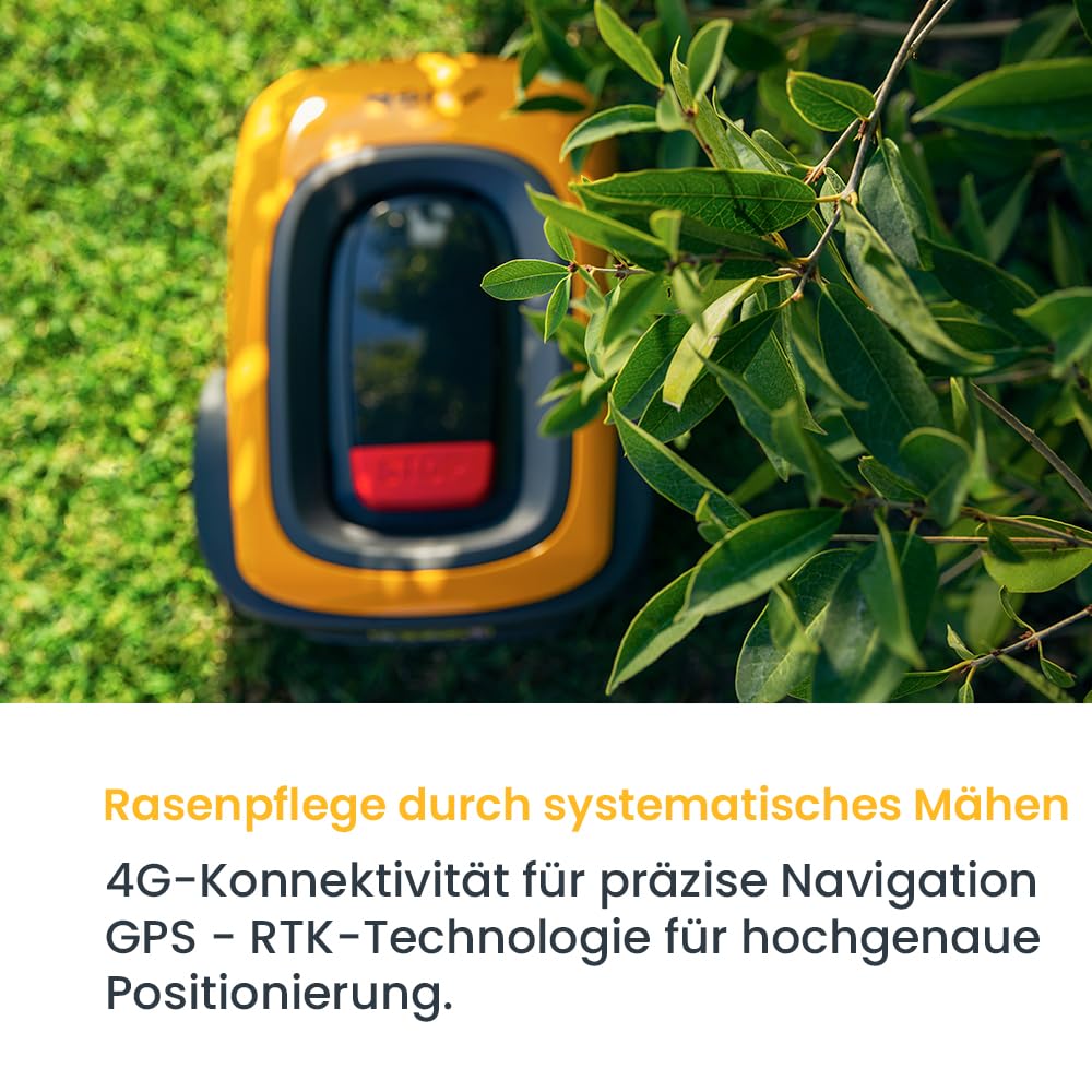STIGA A1000 Autonomer Rasenmäher Roboter. Mähroboter ohne Begrenzungskabel (max. 1400m2). App-Steuerung, 45% Steigung, 7 Mähzonen. Rasenroboter mit GPS RTK Navigation & 4G. Antennen-FREI