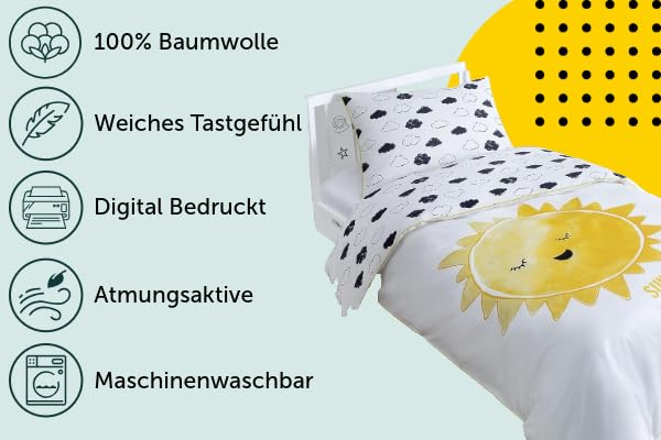 Hibboux 80x80 Cosmic Sun Baby Duvet Cover Set