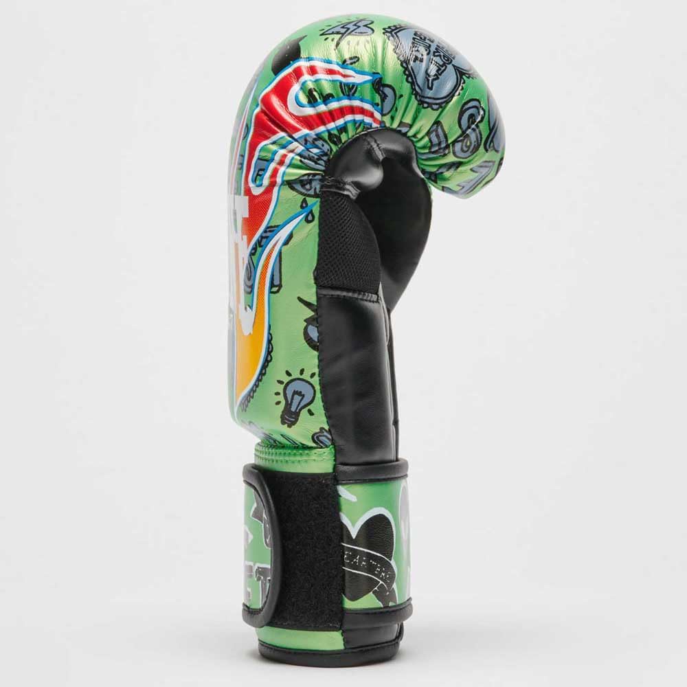 LEONE 1947, Boxhandschuhe Flames 6 OZ Grün