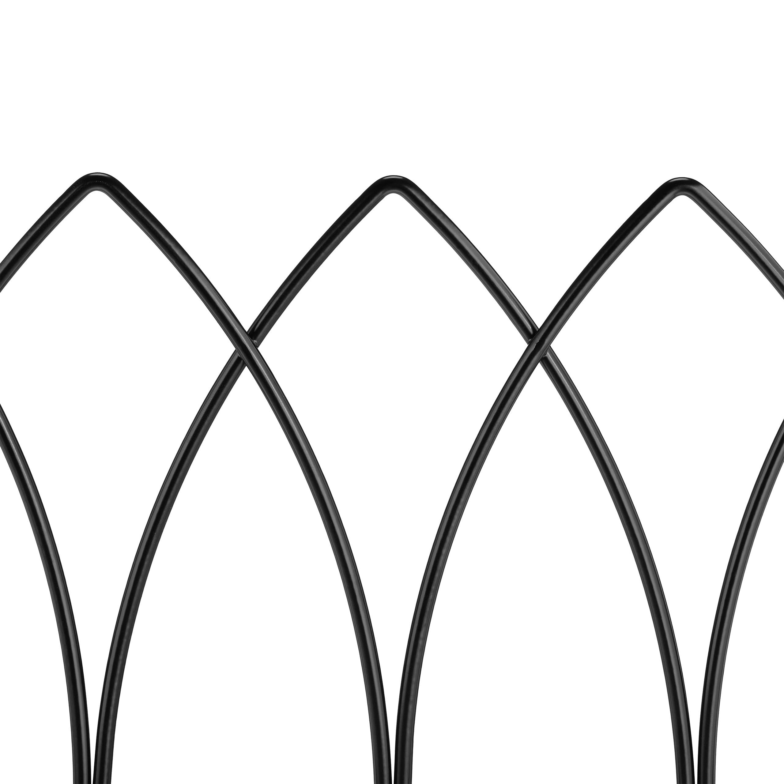 Relaxdays Beetzaun Metall, HxB je 29,5x43,5 cm, Garten Beeteinfassung zum Stecken, 4 Zaunelemente, Bogen-Optik, schwarz