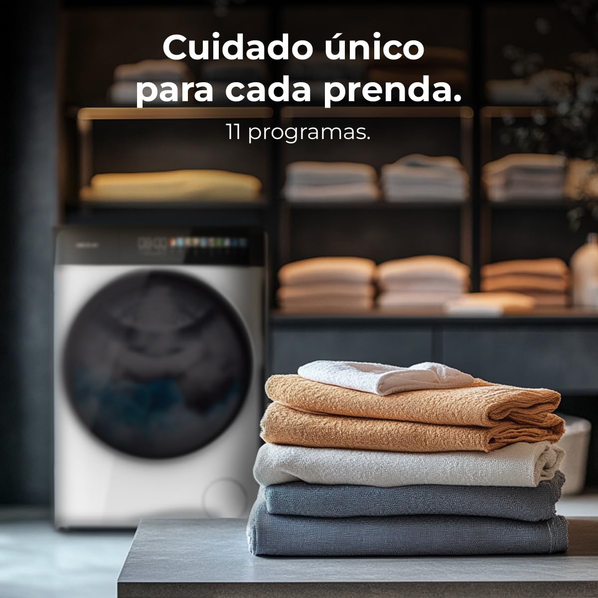 Cecotec Waschmaschine 10kg Frontlader Autodosis Bolero DressCode 10900 Autodose Inverter FullColor A. 1400 U/min, geringer Verbrauch, 10,3"-Bildschirm, 11 Prog, Inverter Plus-Motor, Dampffunktion