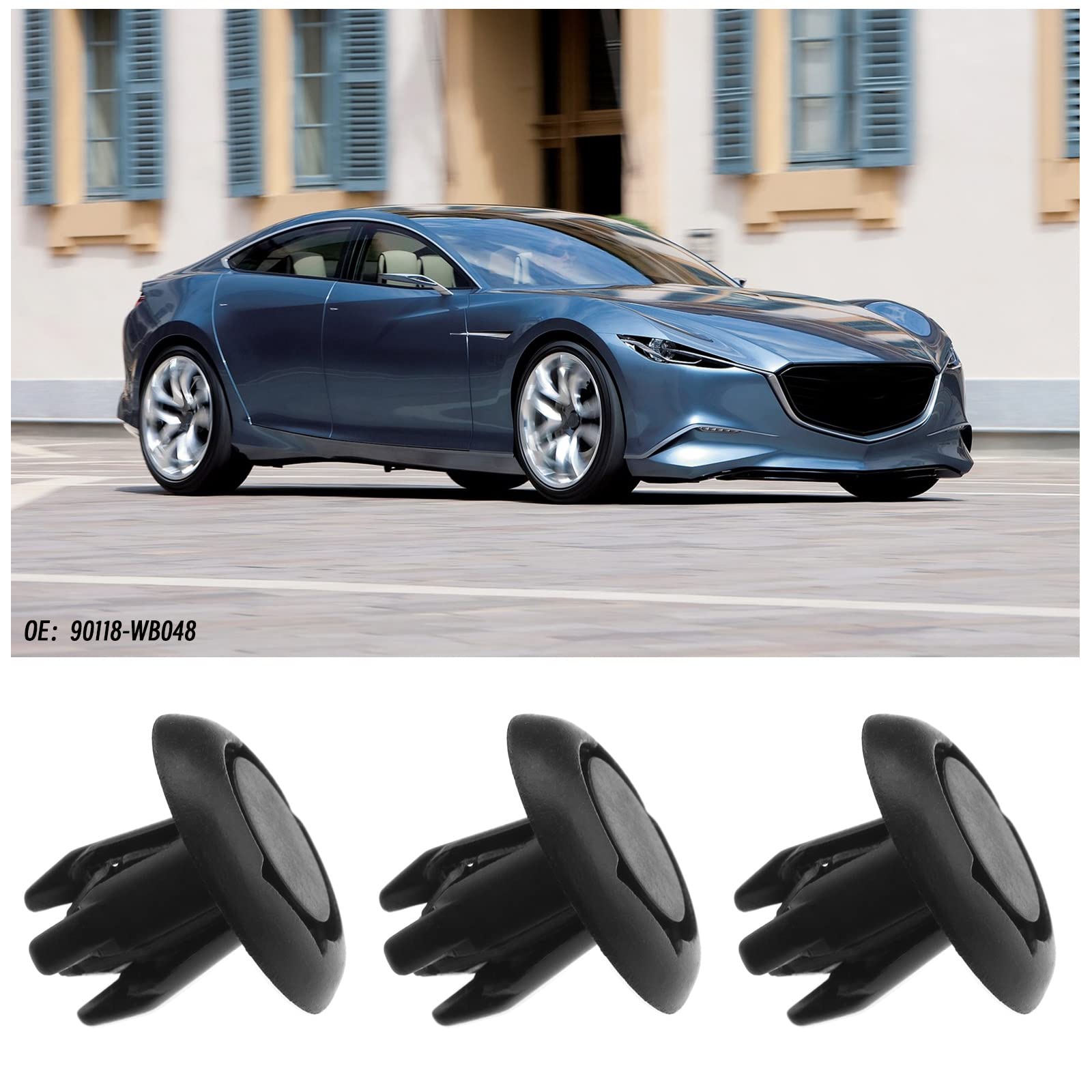 Be In Your Mind 30 Stück Befestigungsclips für Stoßstange vorne Auto 90118-WB048 B45A56146A kompatibel mit CX-3 CX-5 2 3 Spritzschutz Kotflügel Halteclip für Stoßstange