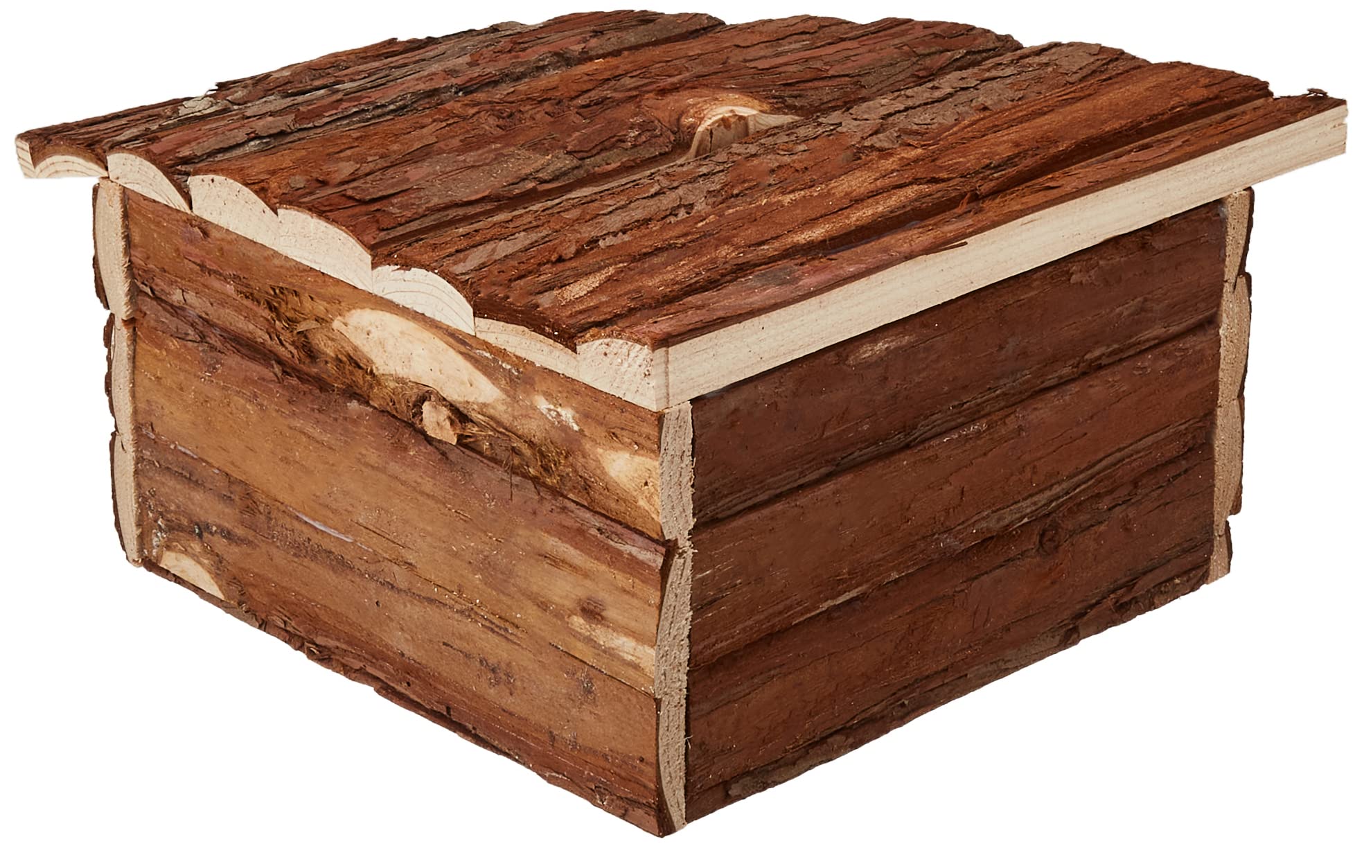 Croci Wood Eckhaus - Haus für Nagetiere und Meerschweinchen, Eckunterstand aus Holz, Zubehör für Hamster und Mäuse, 42 x 15 x 30 cm