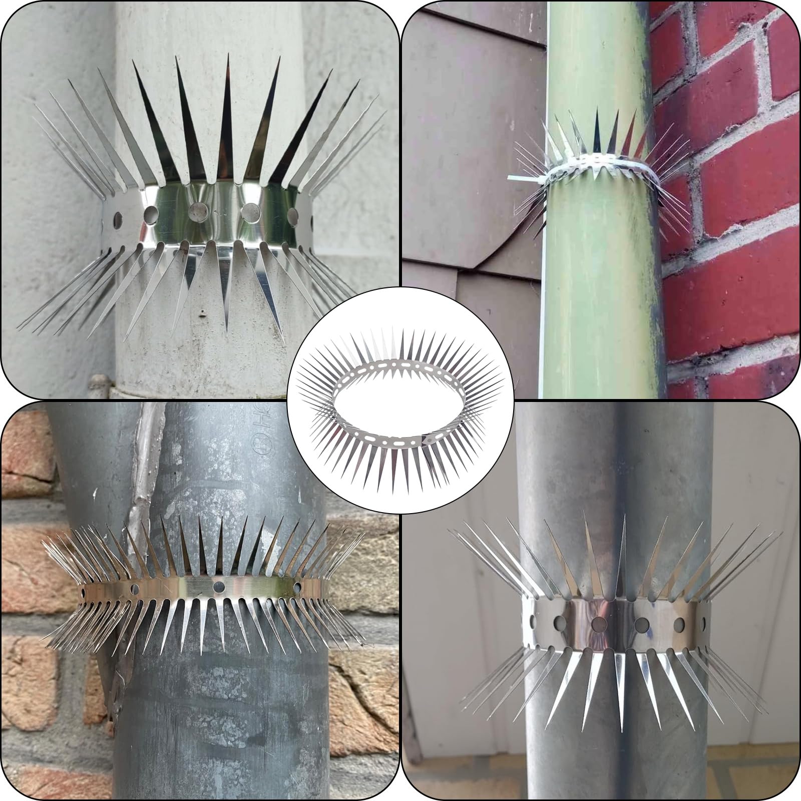 ASelected Marderschutz Fallrohr Waschbär Abwehr Marder Stacheldraht mit Zubehör für Marderabwehr Haus Marderschreck Dachboden Baum Kann Geschnitten Werden (5 x 150 cm)