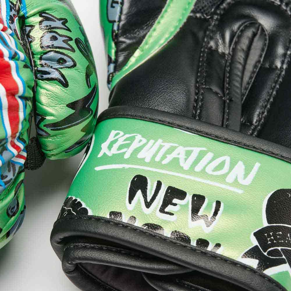 LEONE 1947, Boxhandschuhe Flames 6 OZ Grün