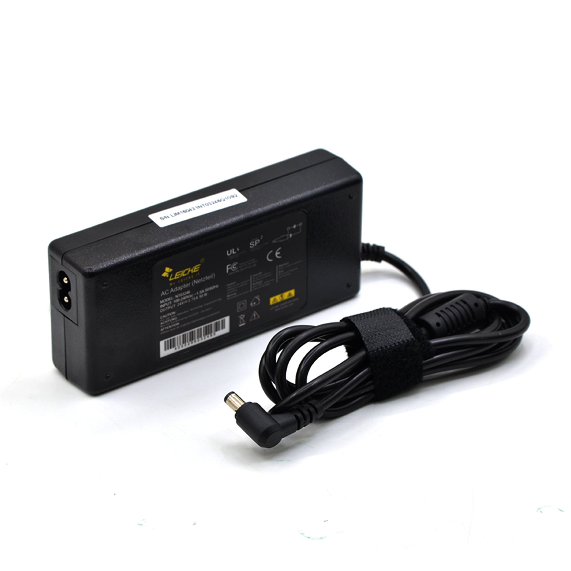 LEICKE Netzteil 24V 3.75A | Ladegerät 90W für MeanWell GS90A24-P1M, LED-Leuchte, Festplatten, Drucker, TFT & LCD Monitor