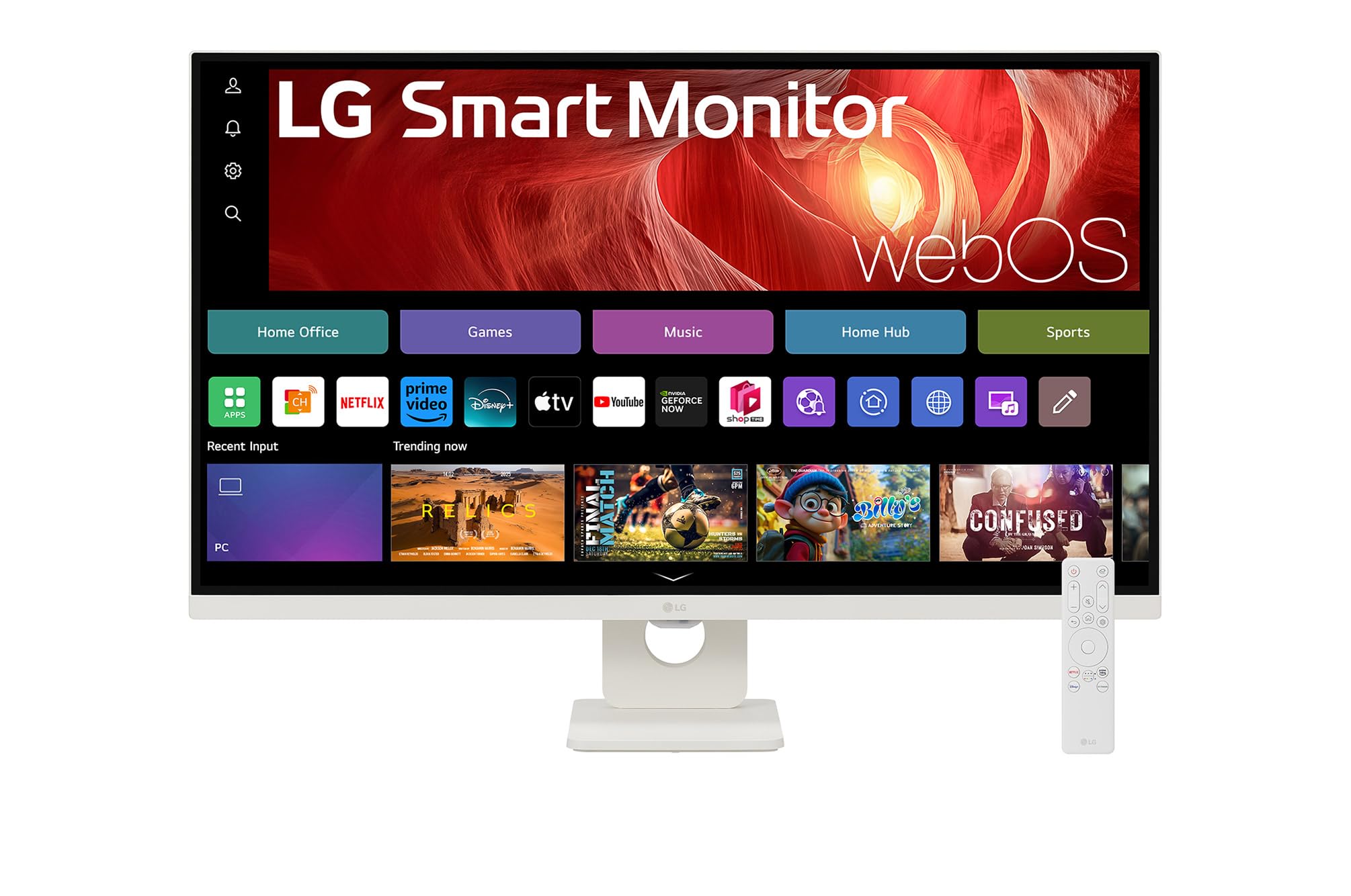 LG Smart Monitor 32U721SA-W.AEU, 32", 4K UHD (3840x2160), HDR10, IPS, webOS 24, USB-C (65W), Bluetooth, DCI-P3 90%, Smart TV Funktionen, HDMI, DisplayPort, Schwarz