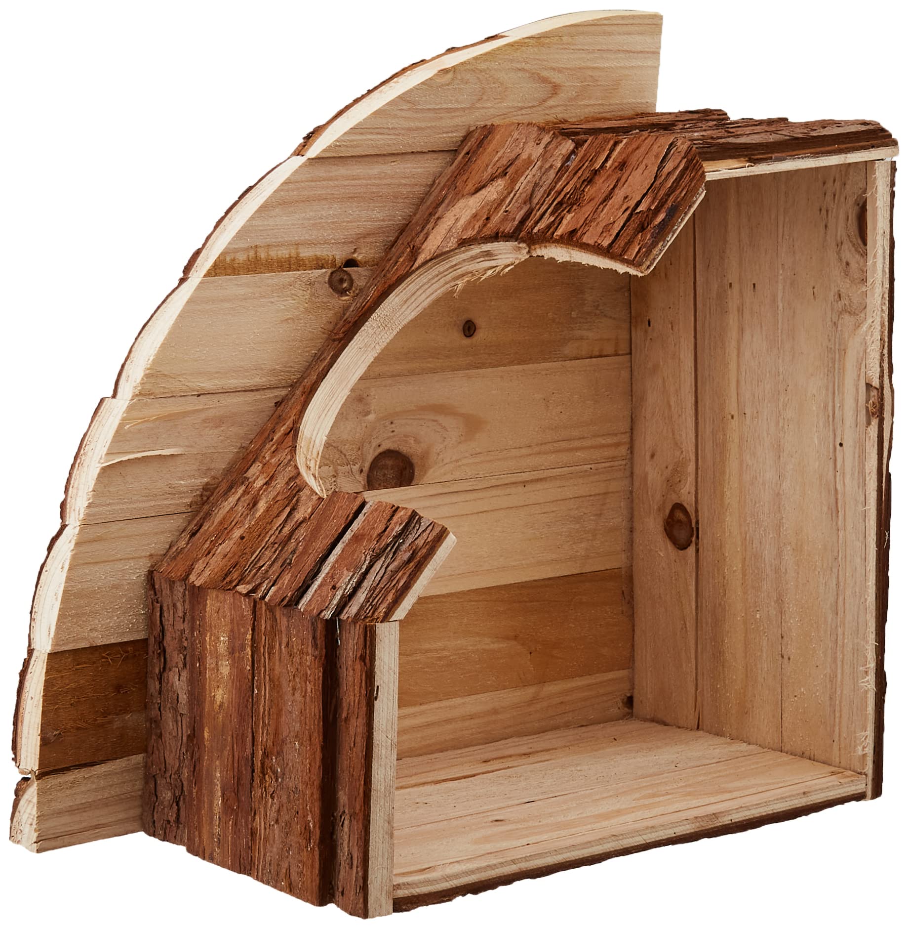 Croci Wood Eckhaus - Haus für Nagetiere und Meerschweinchen, Eckunterstand aus Holz, Zubehör für Hamster und Mäuse, 42 x 15 x 30 cm