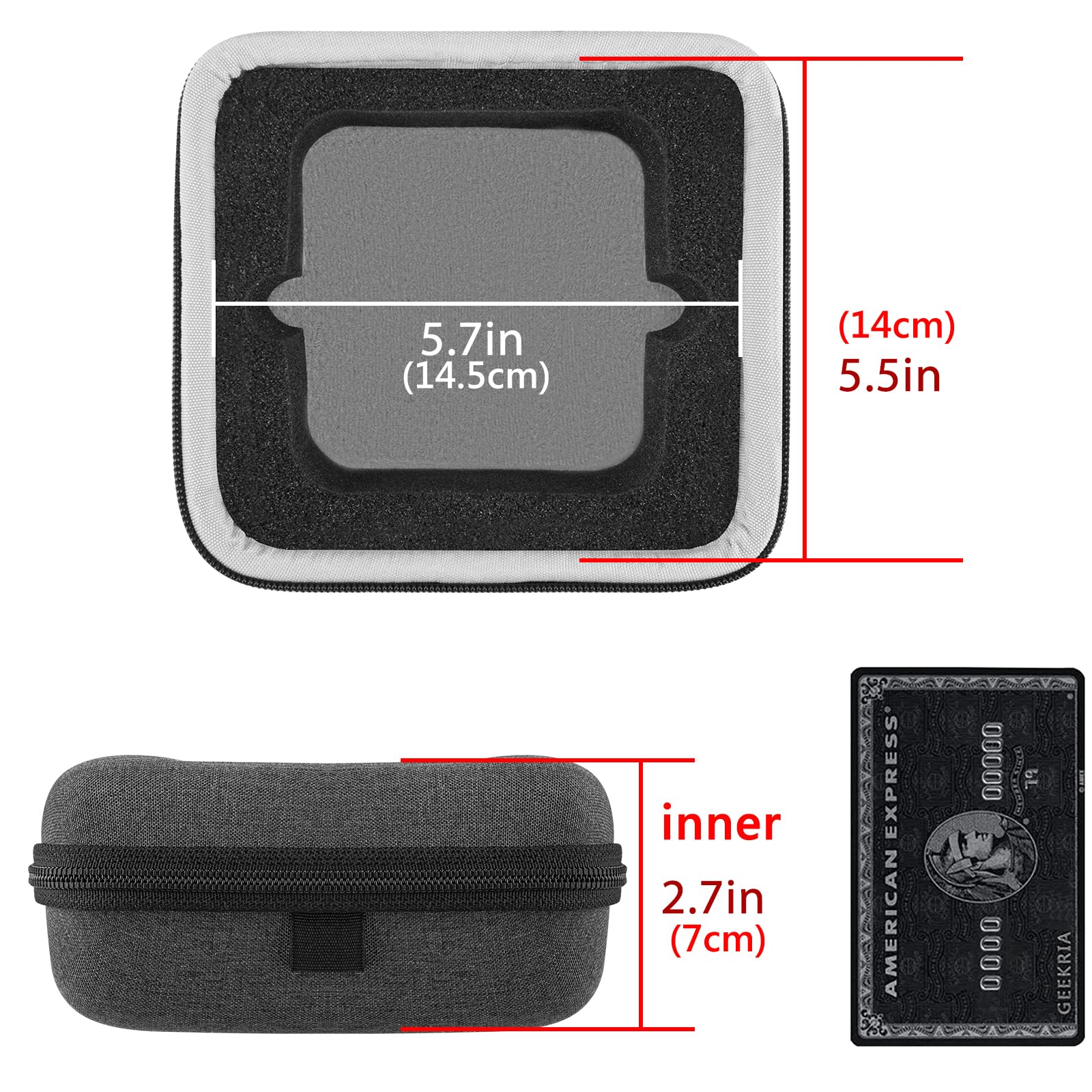 Geekria Shield Hülle Kompatibel mit 2021 Apple TV 4K (32GB / 64GB) Hülle, Ersatz Hartschale Reisetasche mit Platz für Fernbedienungen und Zubehör (Grau)