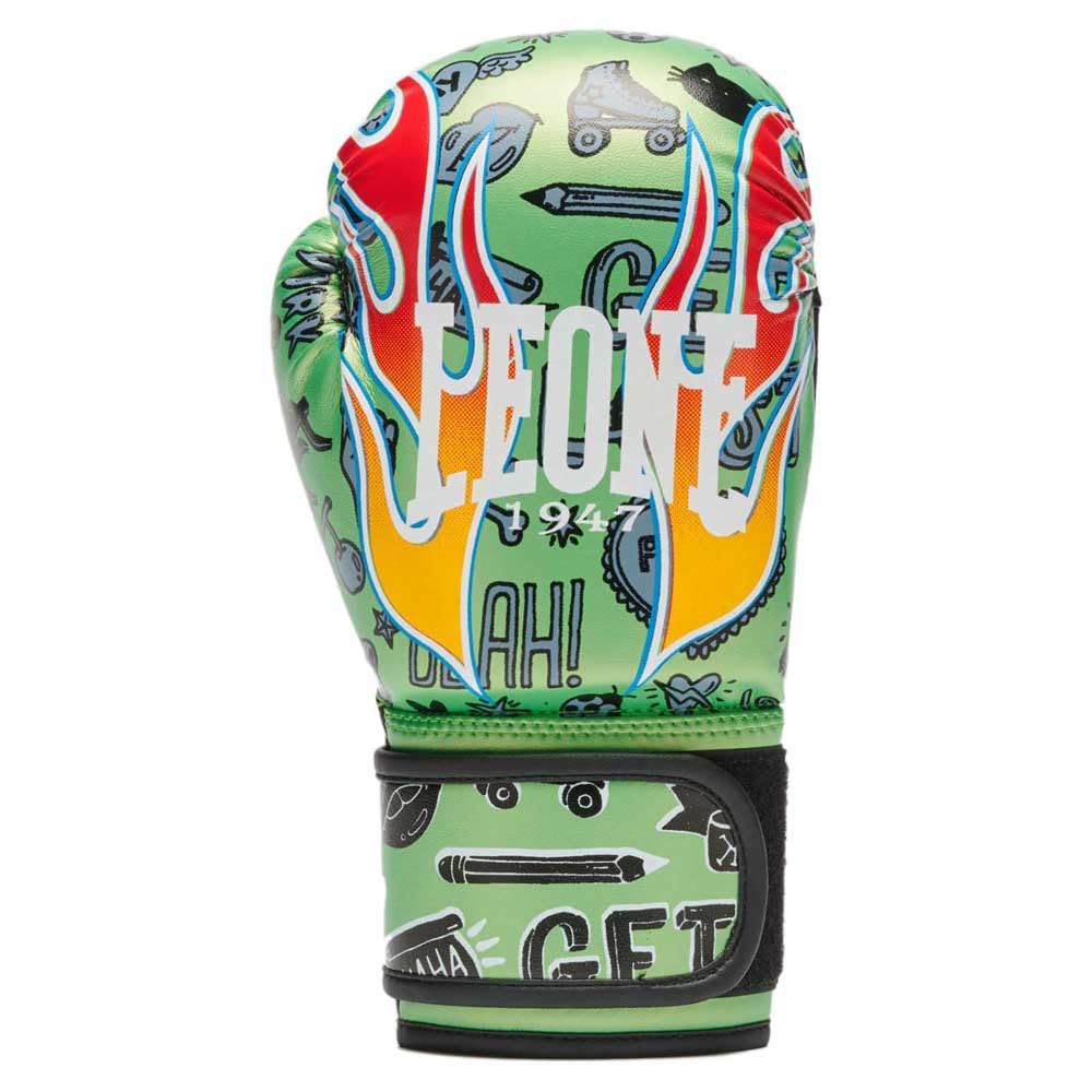 LEONE 1947, Boxhandschuhe Flames 6 OZ Grün