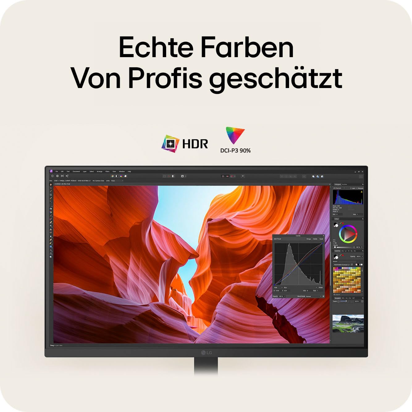 LG Monitor 27U730A-B.AEU, 27", 4K UHD (3840x2160), HDR10, IPS, webOS 24, USB-C (90W), Bluetooth, DCI-P3 90%, HDMI, DisplayPort, HDR Effekt, Schwarz