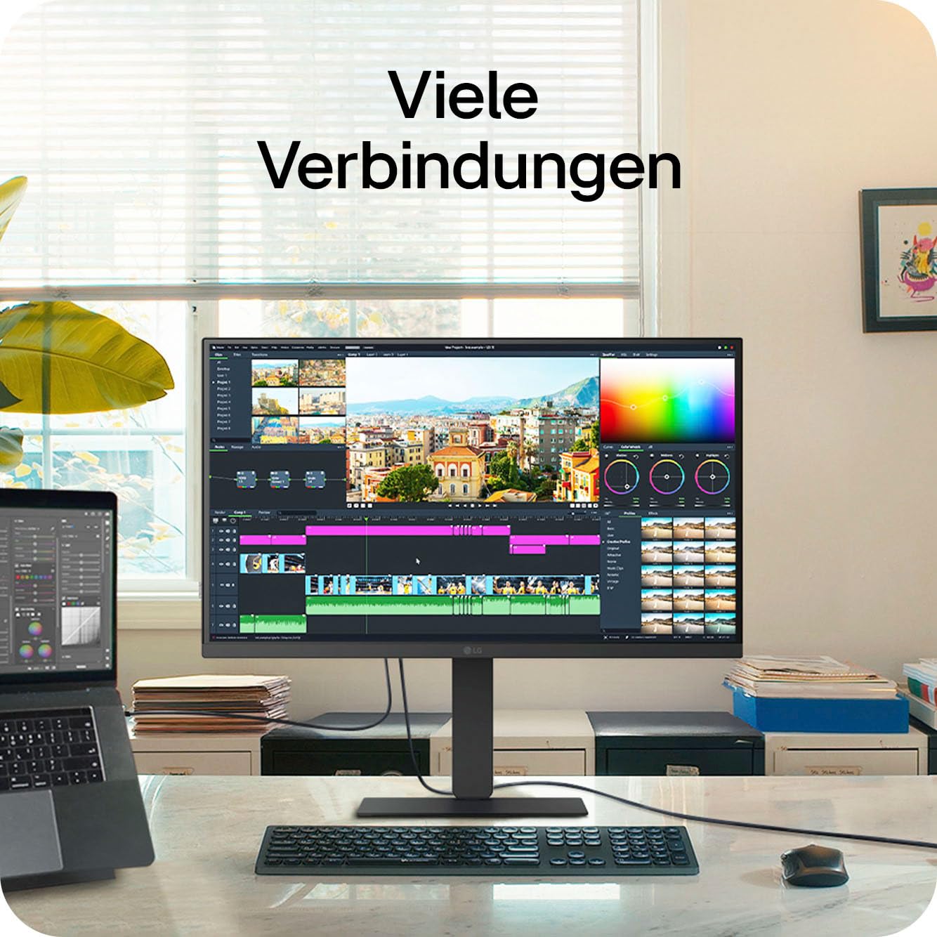 LG Monitor 27U730A-B.AEU, 27", 4K UHD (3840x2160), HDR10, IPS, webOS 24, USB-C (90W), Bluetooth, DCI-P3 90%, HDMI, DisplayPort, HDR Effekt, Schwarz