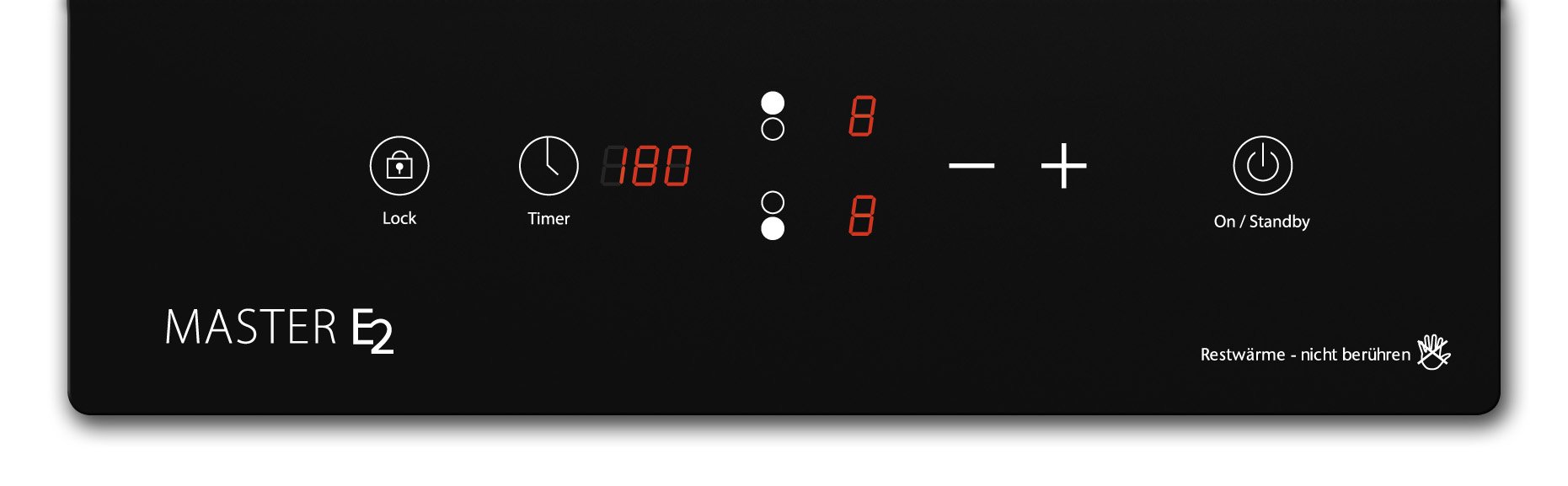 CASO Master E2 Induktionskochfeld, Testsieger Haus & Garten Test, Einbaukochfeld mit 2 Kochzonen, max. 2000-3500 Watt, Booster, Timer von 1-99 Min., Töpfe bis 26 cm