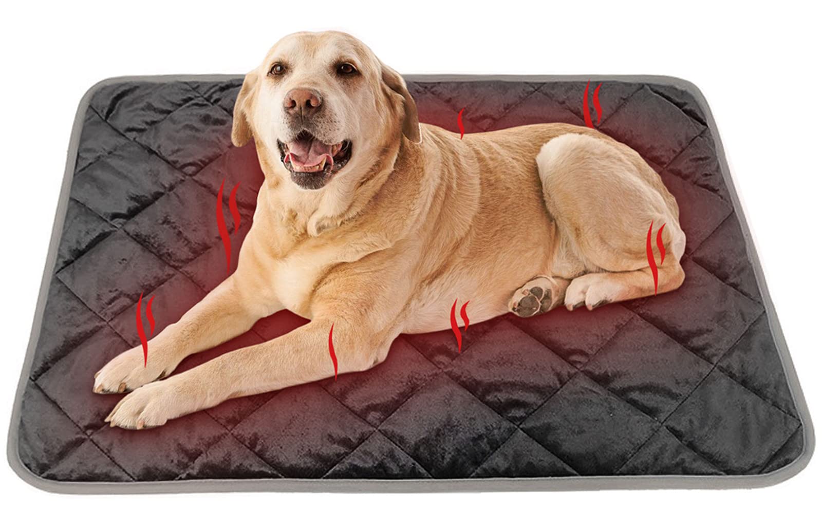 Hundedecke Warm rutschfest Waschbar Weich Haustiermatte (Grau, L)