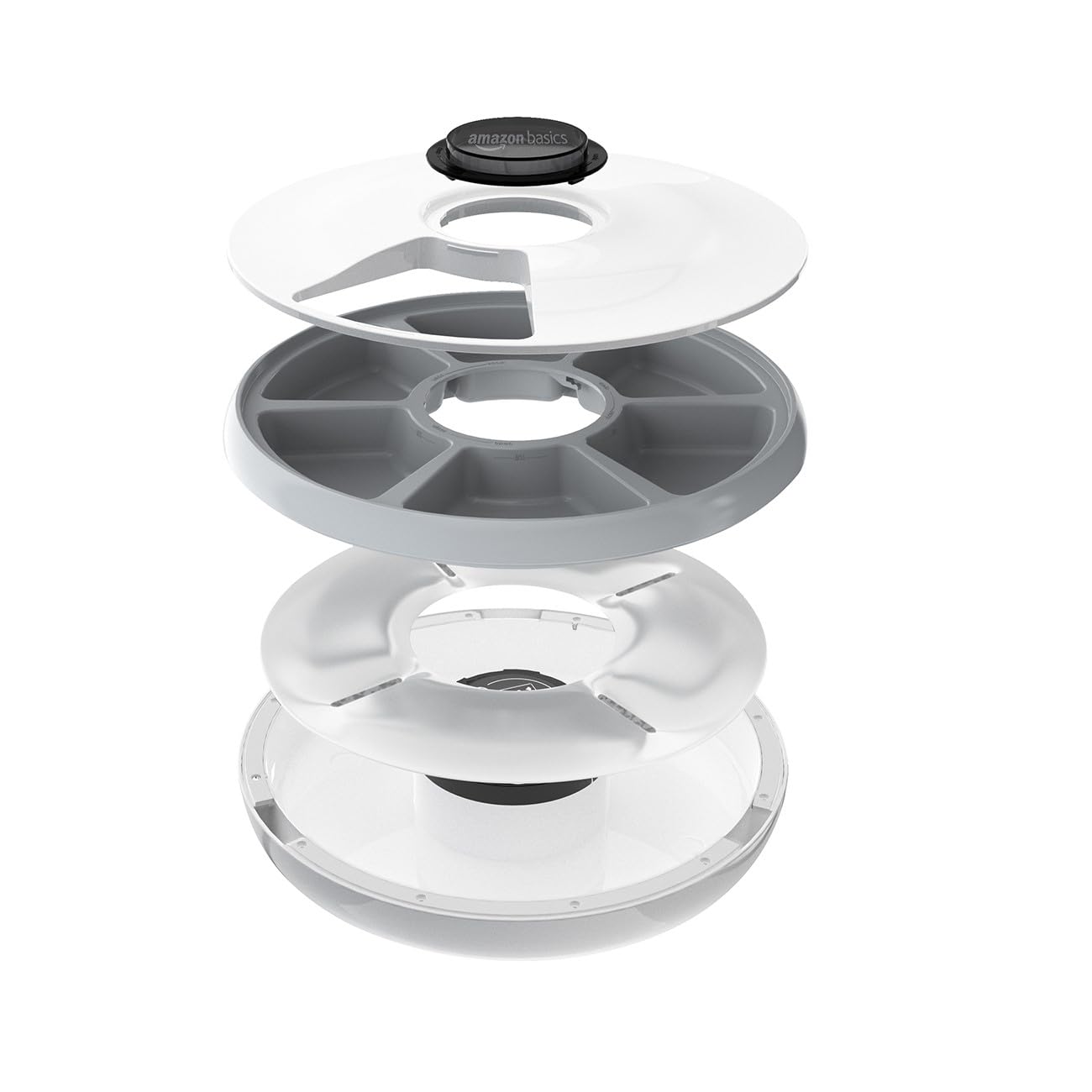 Amazon Basics - Automatischer Futterspender mit Kühlpack, 31.5 x 31.5 x 8.3 cm, weiß