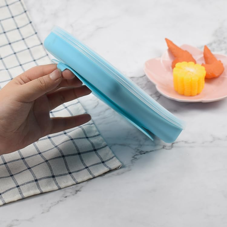 Hallo Nature Babyplatte mit Saugnapf inklusive Kinderbesteck, Anti-Rutsch-Kindergeschirr, Silikonplatte für Babybrei, Kinderteller, BPA-freier Tischgeschirr, Kindertischset, Farbe: blau