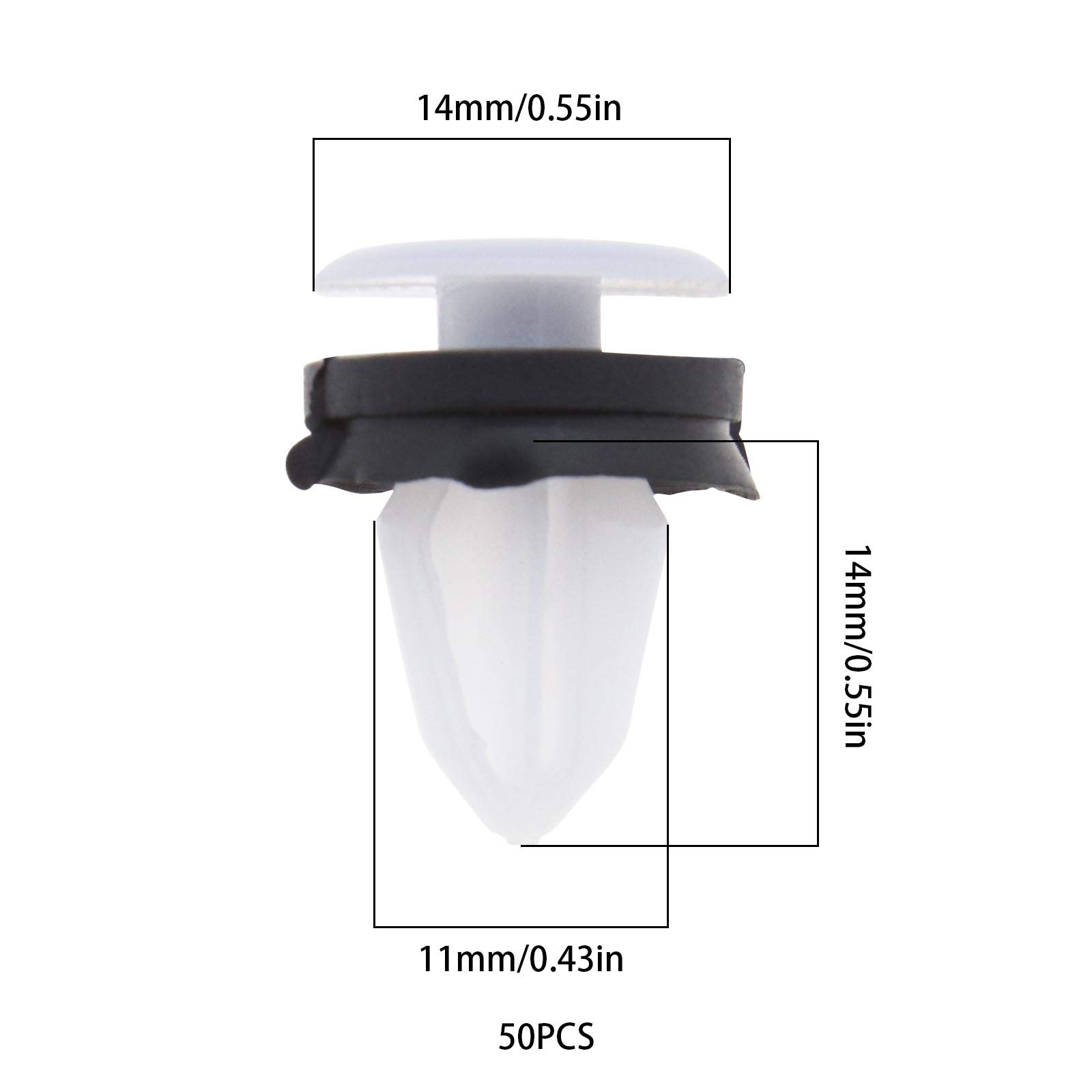 Be In Your Mind 50 Stück Verkleidungsclips Zierleiste Seitentür Auto Clips mit Unterlegscheiben aus Gummi W714231S300 1571079 für Loch von 8 mm