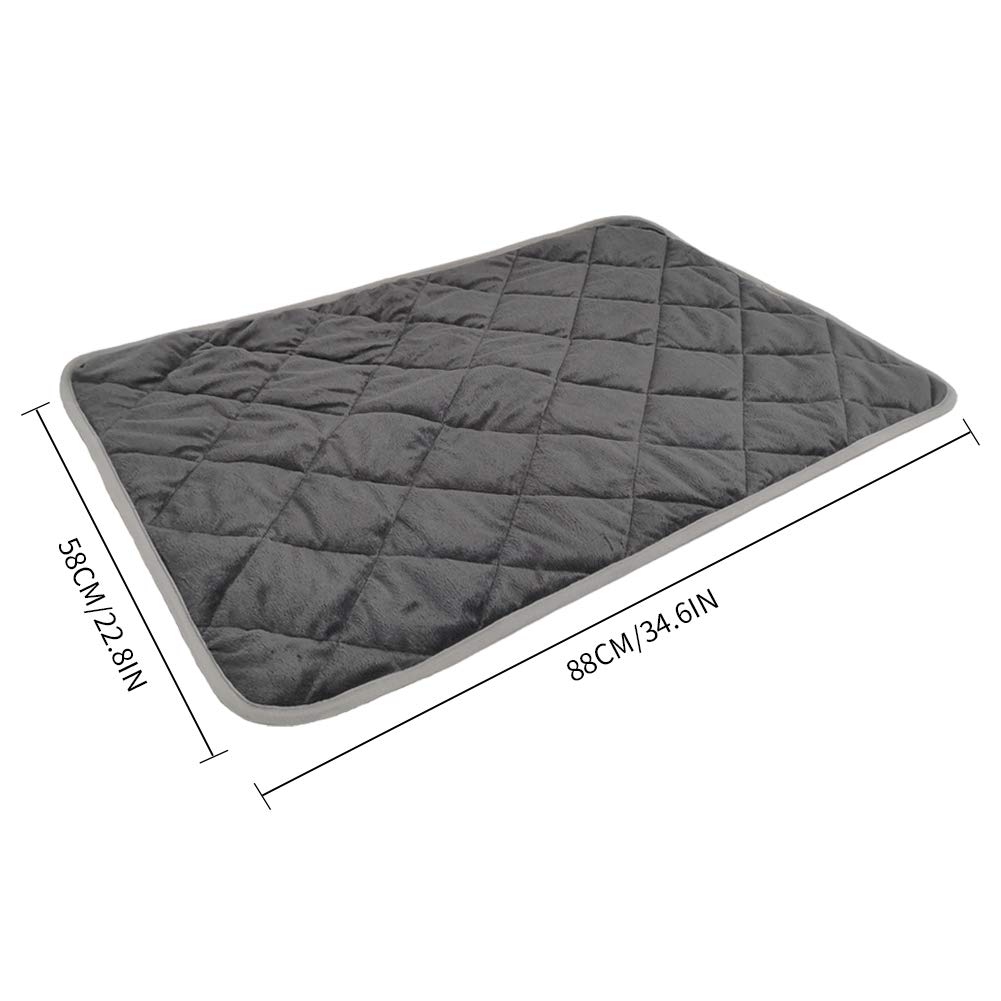 Hundedecke Warm rutschfest Waschbar Weich Haustiermatte (Grau, L)