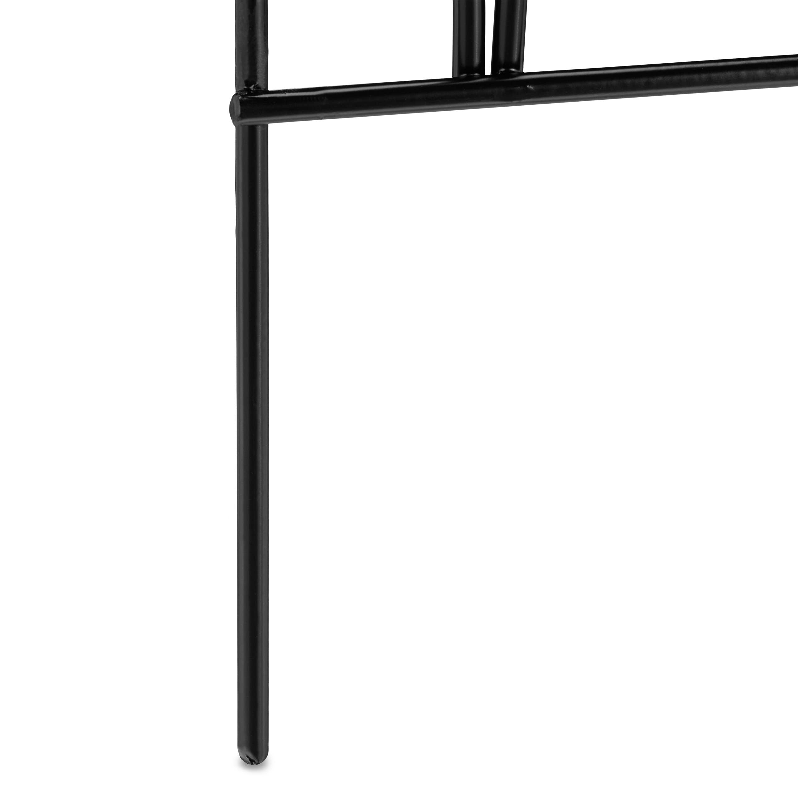 Relaxdays Beetzaun Metall, HxB je 29,5x43,5 cm, Garten Beeteinfassung zum Stecken, 4 Zaunelemente, Bogen-Optik, schwarz