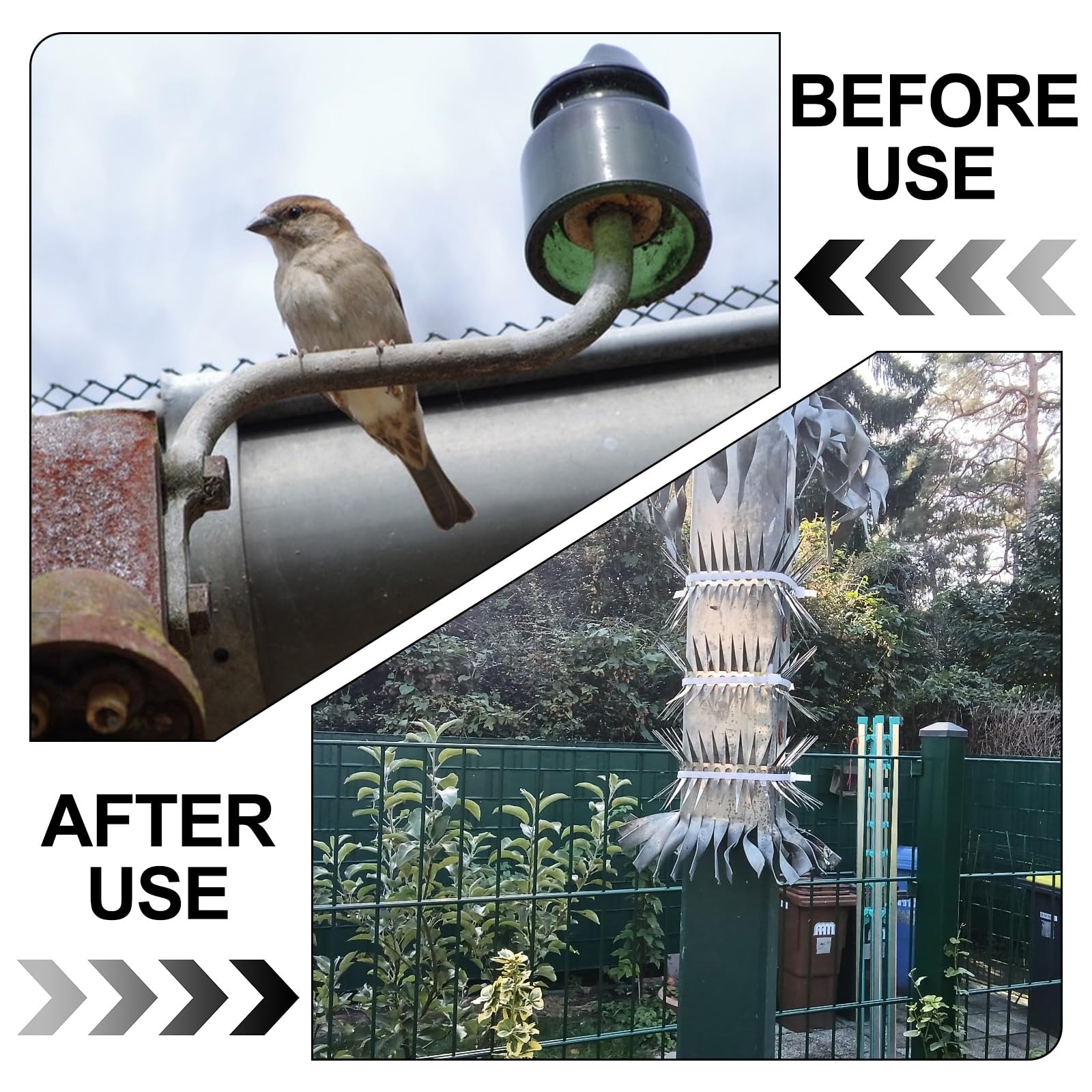ASelected Marderschutz Fallrohr Waschbär Abwehr Marder Stacheldraht mit Zubehör für Marderabwehr Haus Marderschreck Dachboden Baum Kann Geschnitten Werden (5 x 150 cm)