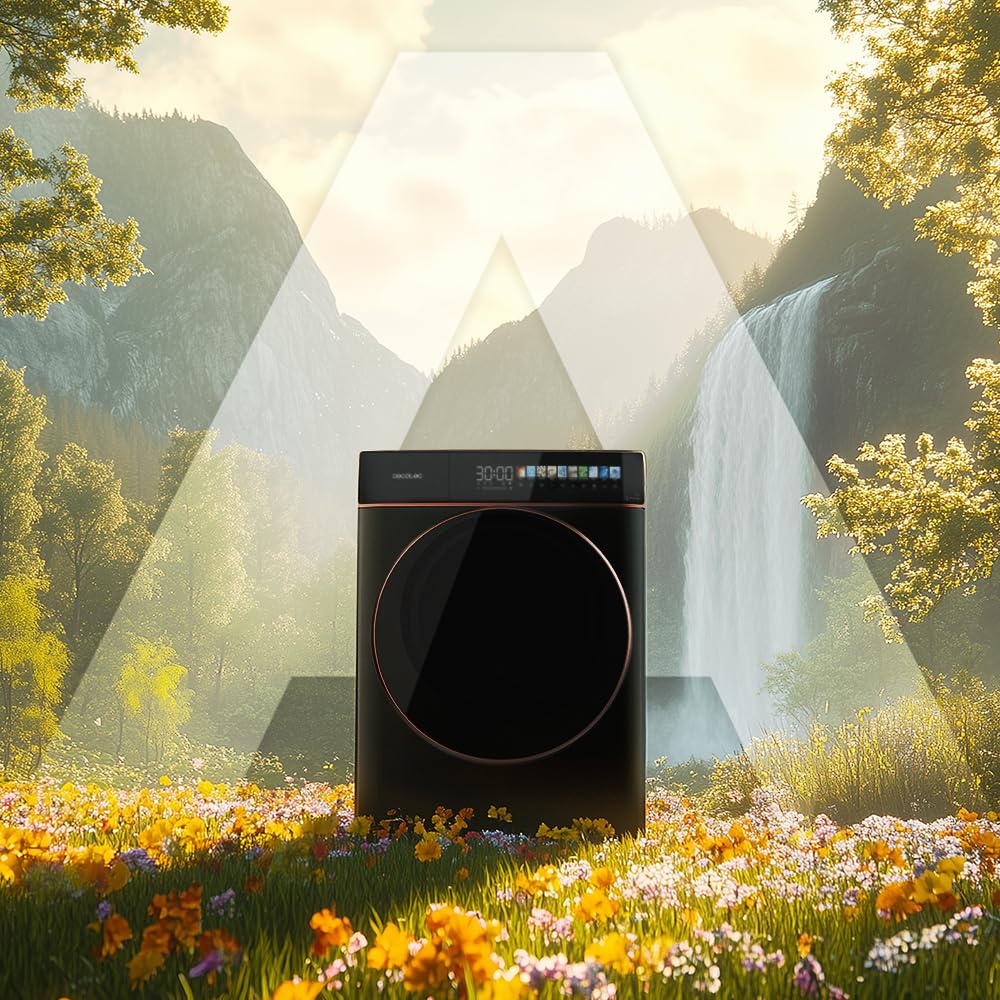 Cecotec Waschmaschine 10kg Frontlader Bolero DressCode 10900 Autodose Inverter FullColor Steel A. 1400 U/min, geringer Verbrauch, 10,3"-Bildschirm, 11 Prog, Inverter Plus-Motor, Dampffunktion