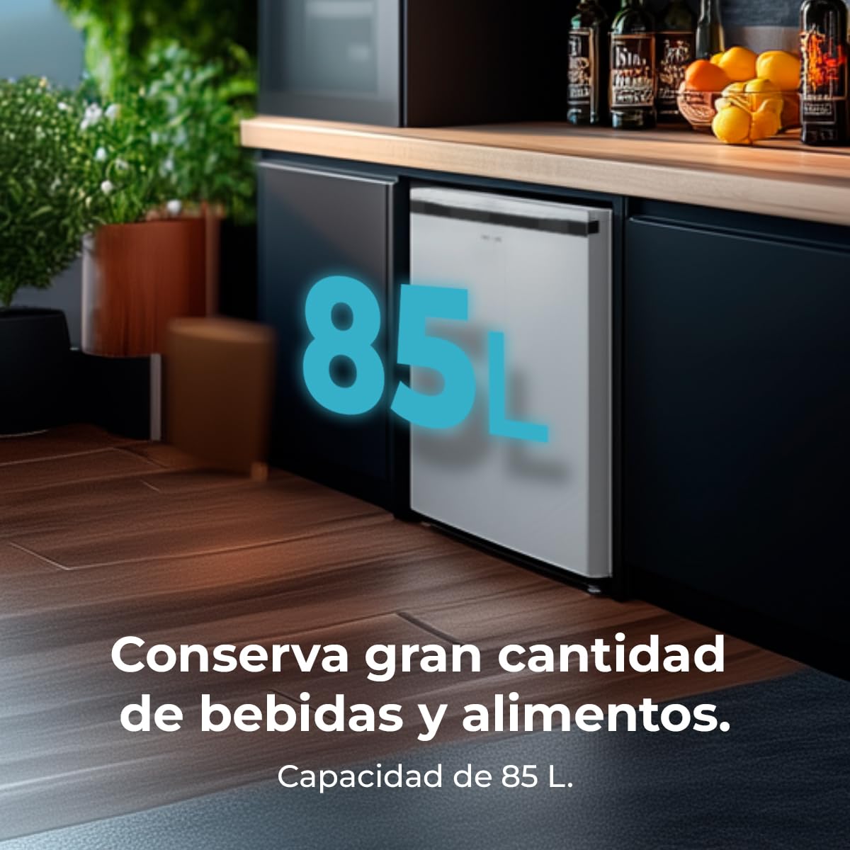 Cecotec Tisch-Gefrierschrank 85L Bolero CoolMarket TF 85 White E: Höhe 84,5cm, Breite 54,9cm, niedriger Verbrauch, 3 Schubladen zur Aufbewahrung von Lebensmitteln, weiß