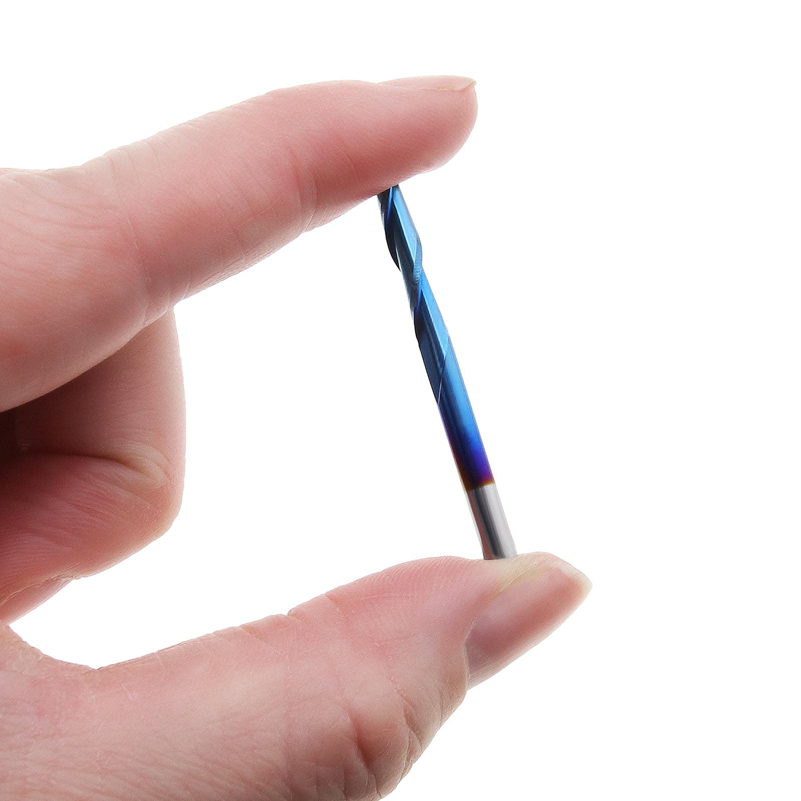 Be In Your Mind 10 Stück 1/8 Zoll Kugelkopf Schaftfräser CNC-Fräser 3,175 mm Schaft Spirale Upcut Design Wolframkarbid Nano Blau Beschichtung