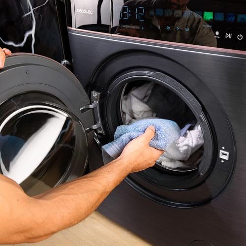 Cecotec Waschmaschine 10kg Frontlader Bolero DressCode 10900 Autodose Inverter FullColor Steel A. 1400 U/min, geringer Verbrauch, 10,3"-Bildschirm, 11 Prog, Inverter Plus-Motor, Dampffunktion