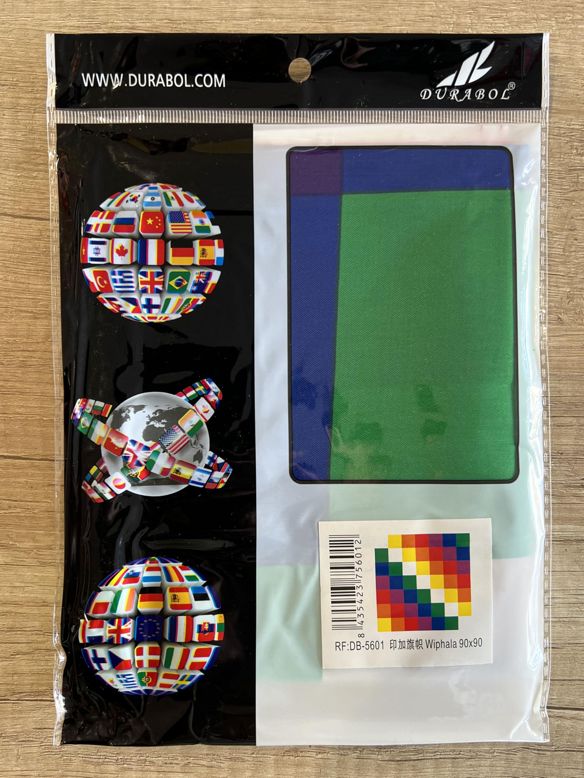 Durabol Wiphala-Flagge, 90 x 90 cm, Satin