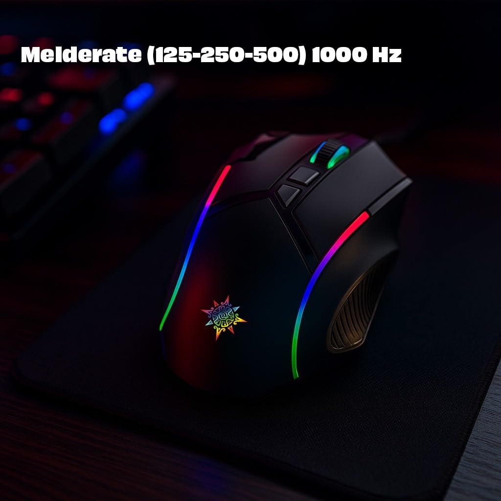 İnca IMG-351 Gaming Maus kabelgebunden – RGB Maus mit 12 800 DPI, 12 programmierbaren Tasten, ergonomischem Design – Gaming-Maus für PC und Laptop Schwarz