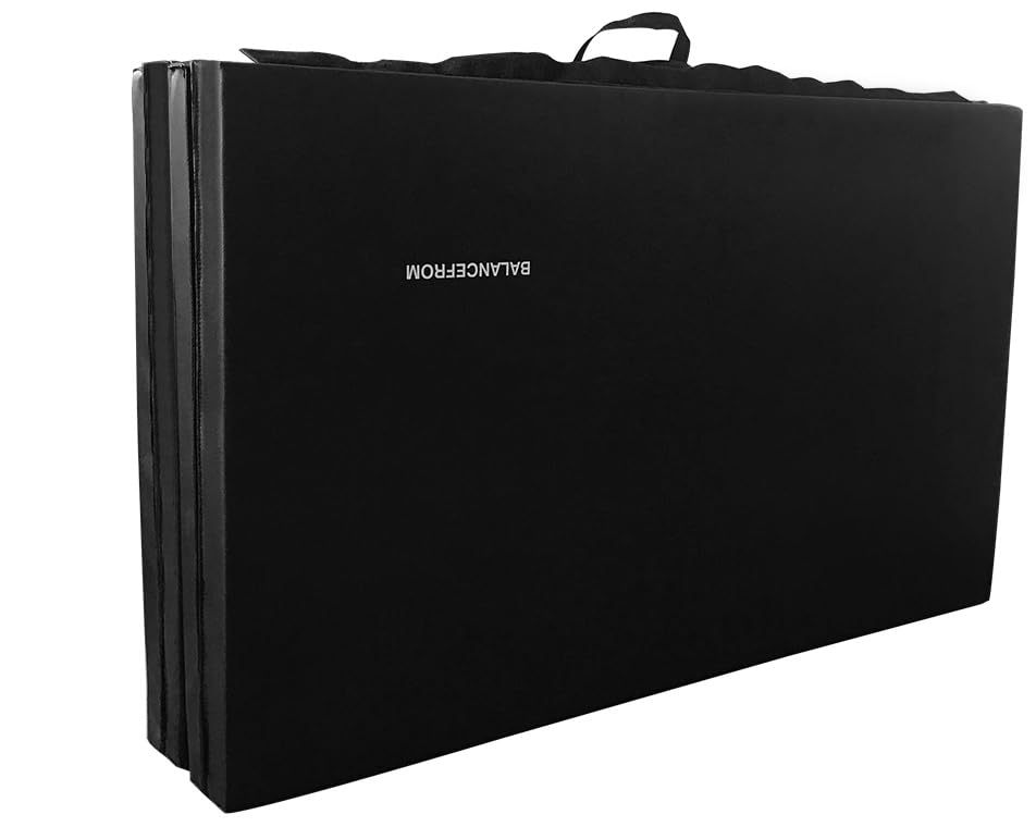 Signature Fitness Faltbare Gymnastikmatte, 122 x 24 x 5,1 cm, extra dick, hohe Dichte, reißfest, schwarz